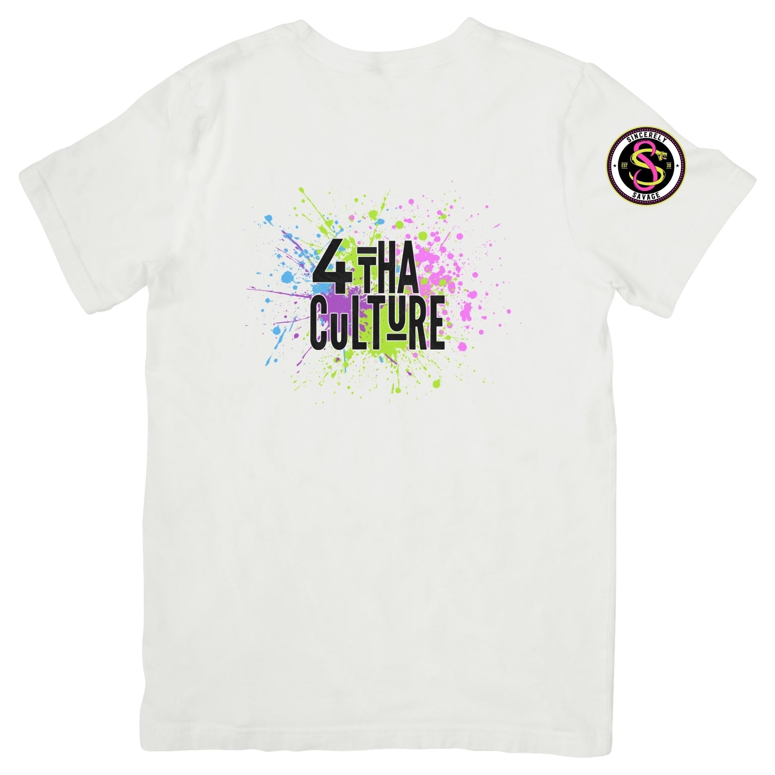 4 Tha Culture - Black Paint Splatter - T-Shirt