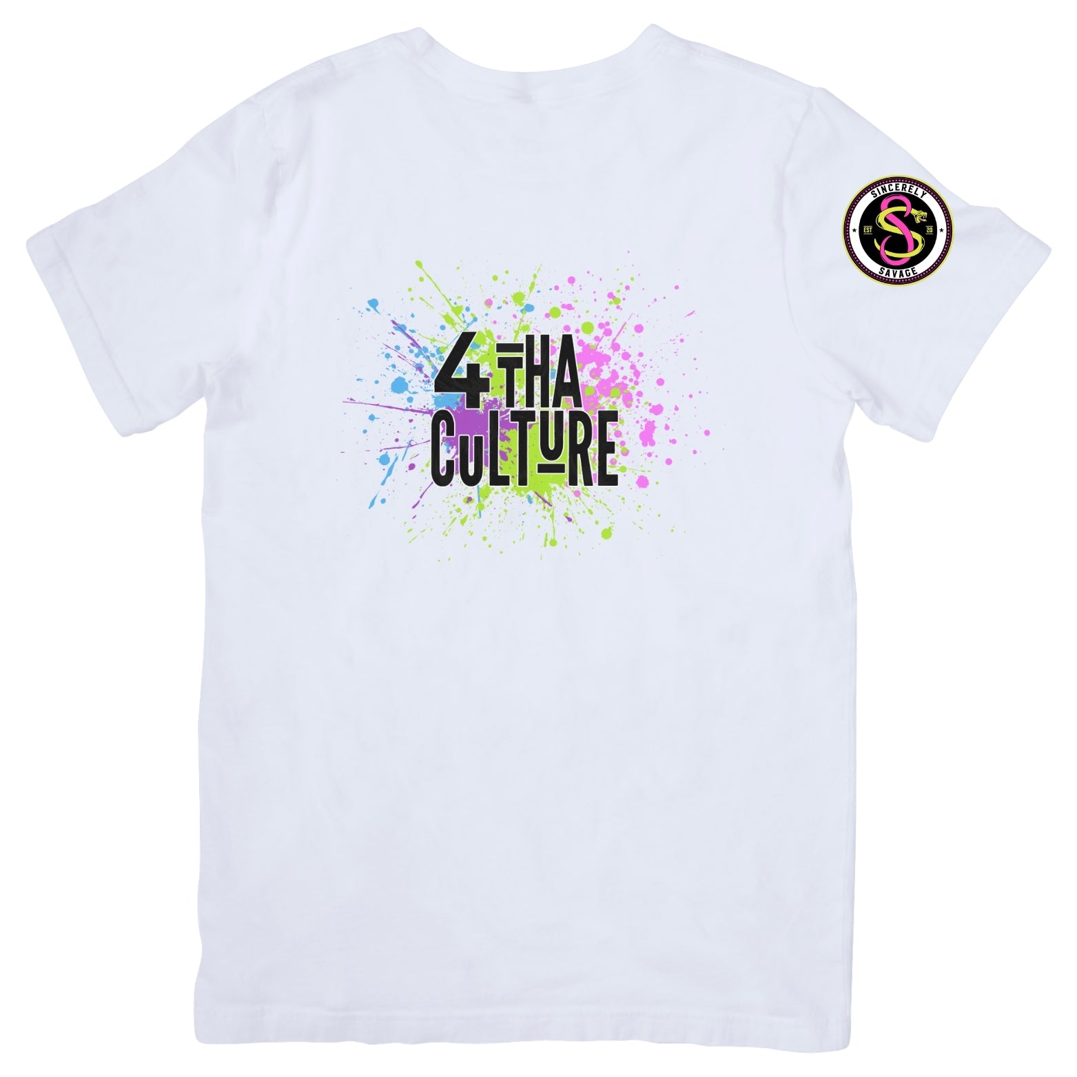 4 Tha Culture - Black Paint Splatter - T-Shirt