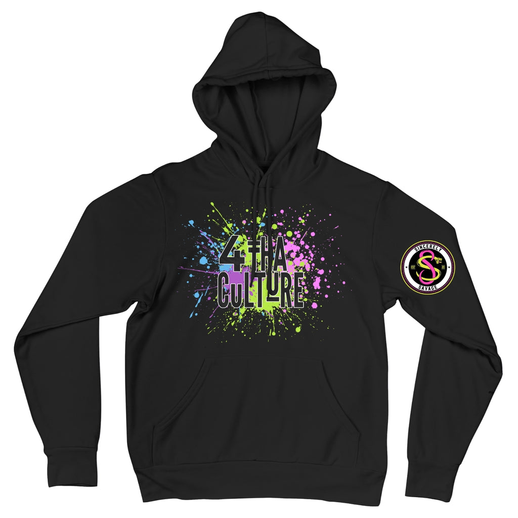 4 Tha Culture - Black Paint Splatter - Hoodie