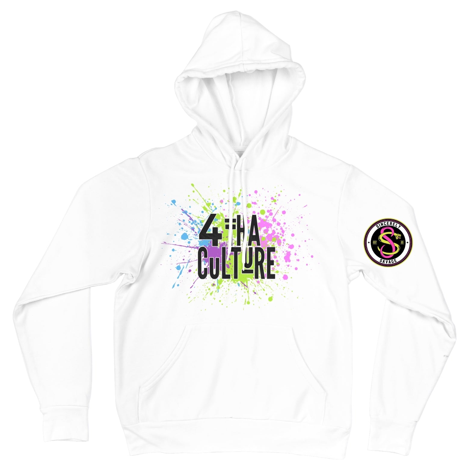 4 Tha Culture - Black Paint Splatter - Hoodie