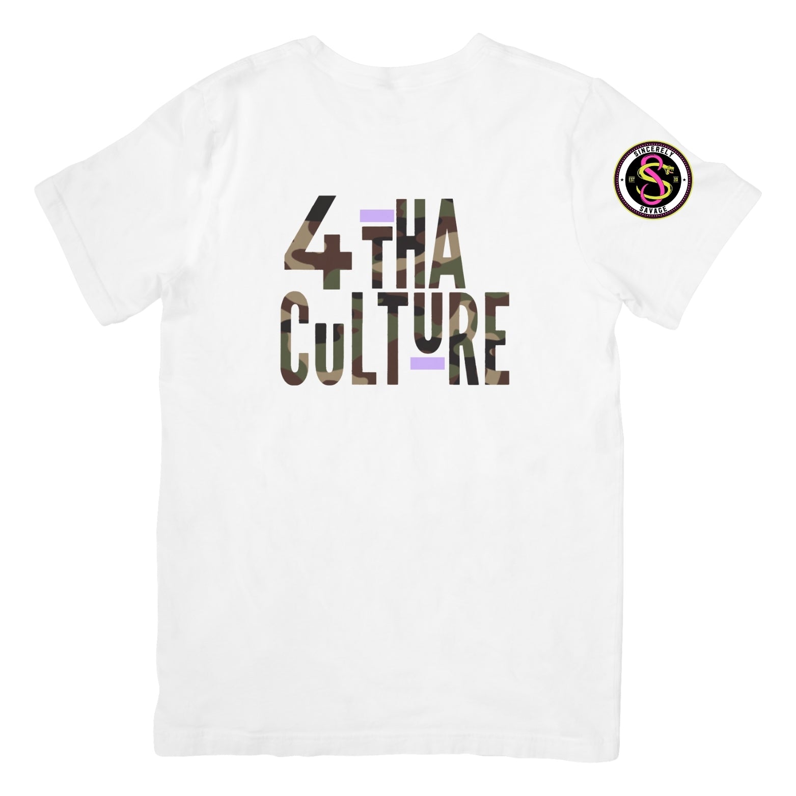 4 Tha Culture - Camo with Purple Stripe - T-Shirt