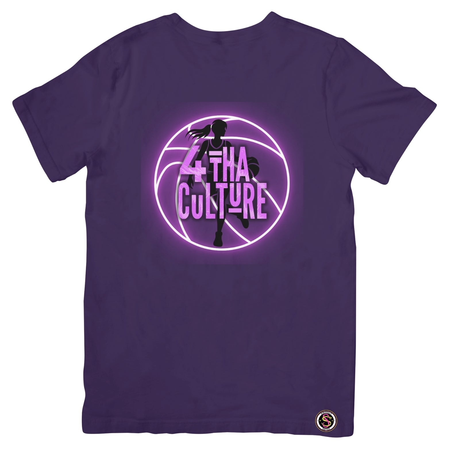 4 Tha Culture - Pink Neon Basketball with Player Silhouette - T-Shirt