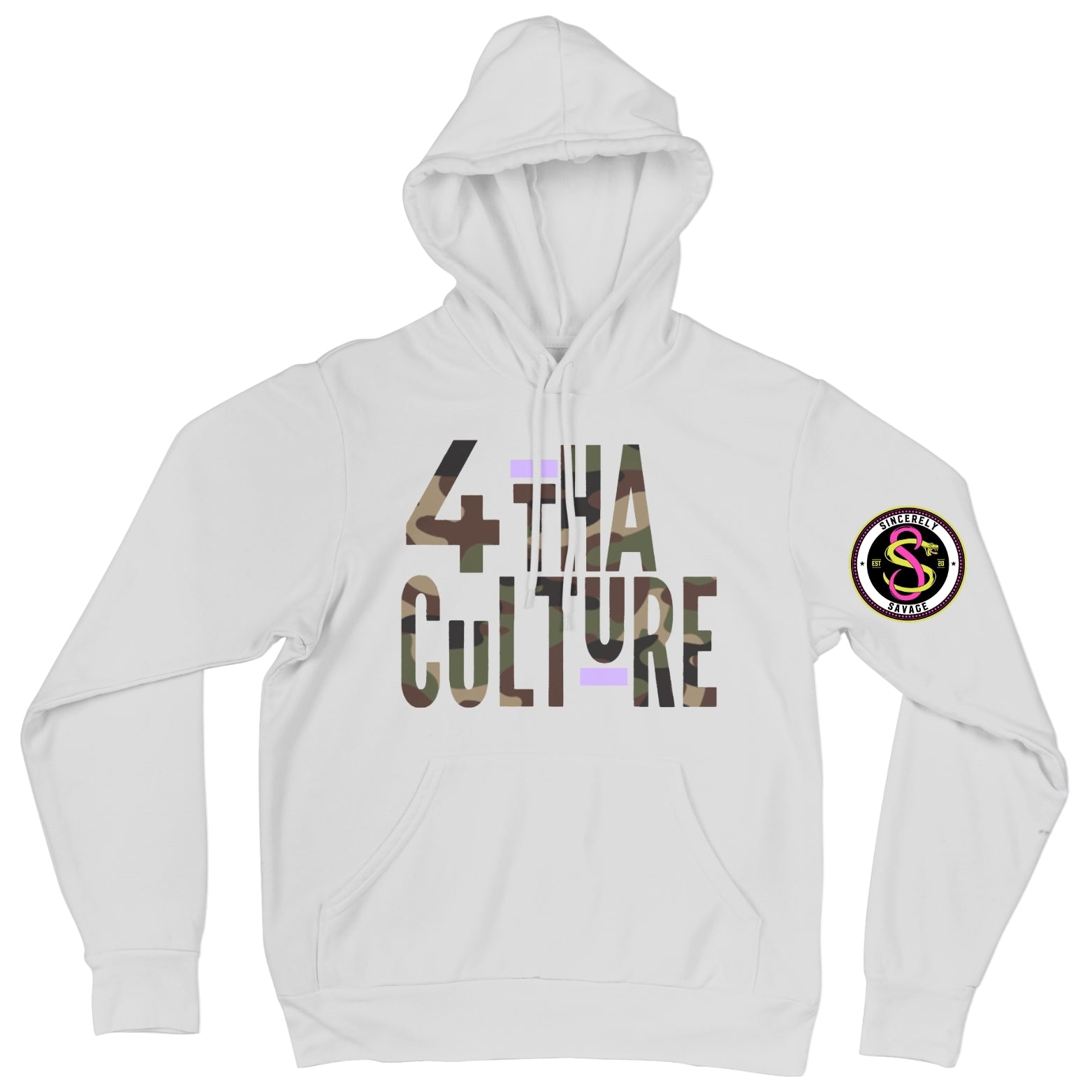 4 Tha Culture - Camo with Purple Stripe - Hoodie