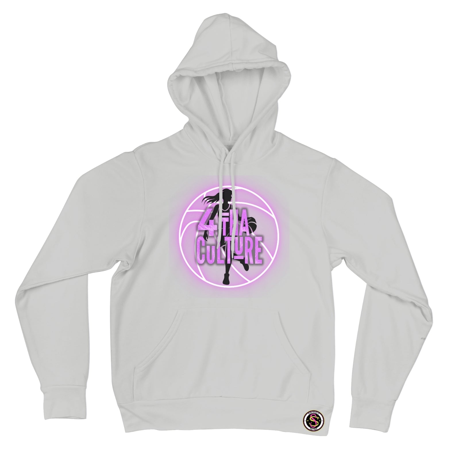 4 Tha Culture - Pink Neon Basketball with Player Silhouette - Hoodie