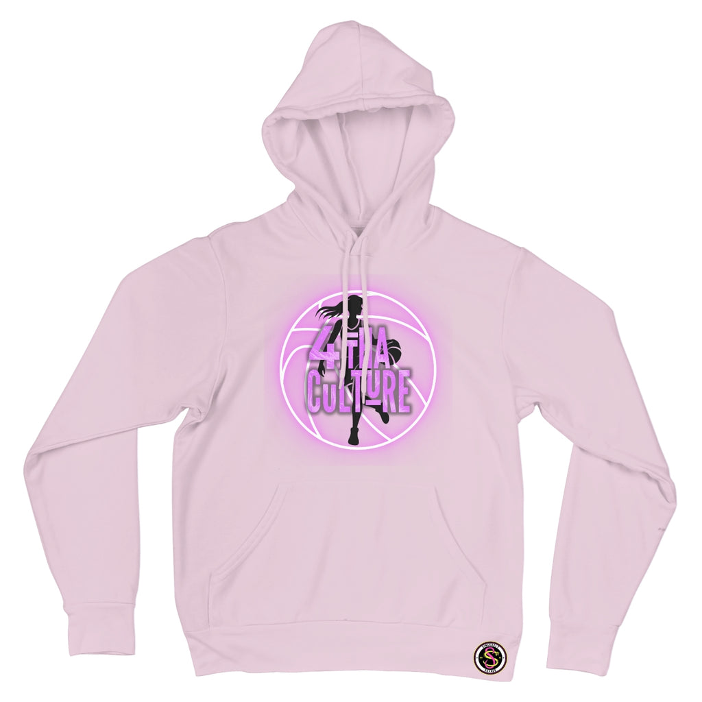 4 Tha Culture - Pink Neon Basketball with Player Silhouette - Hoodie