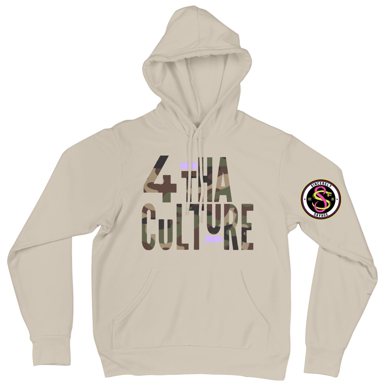 4 Tha Culture - Camo with Purple Stripe - Hoodie