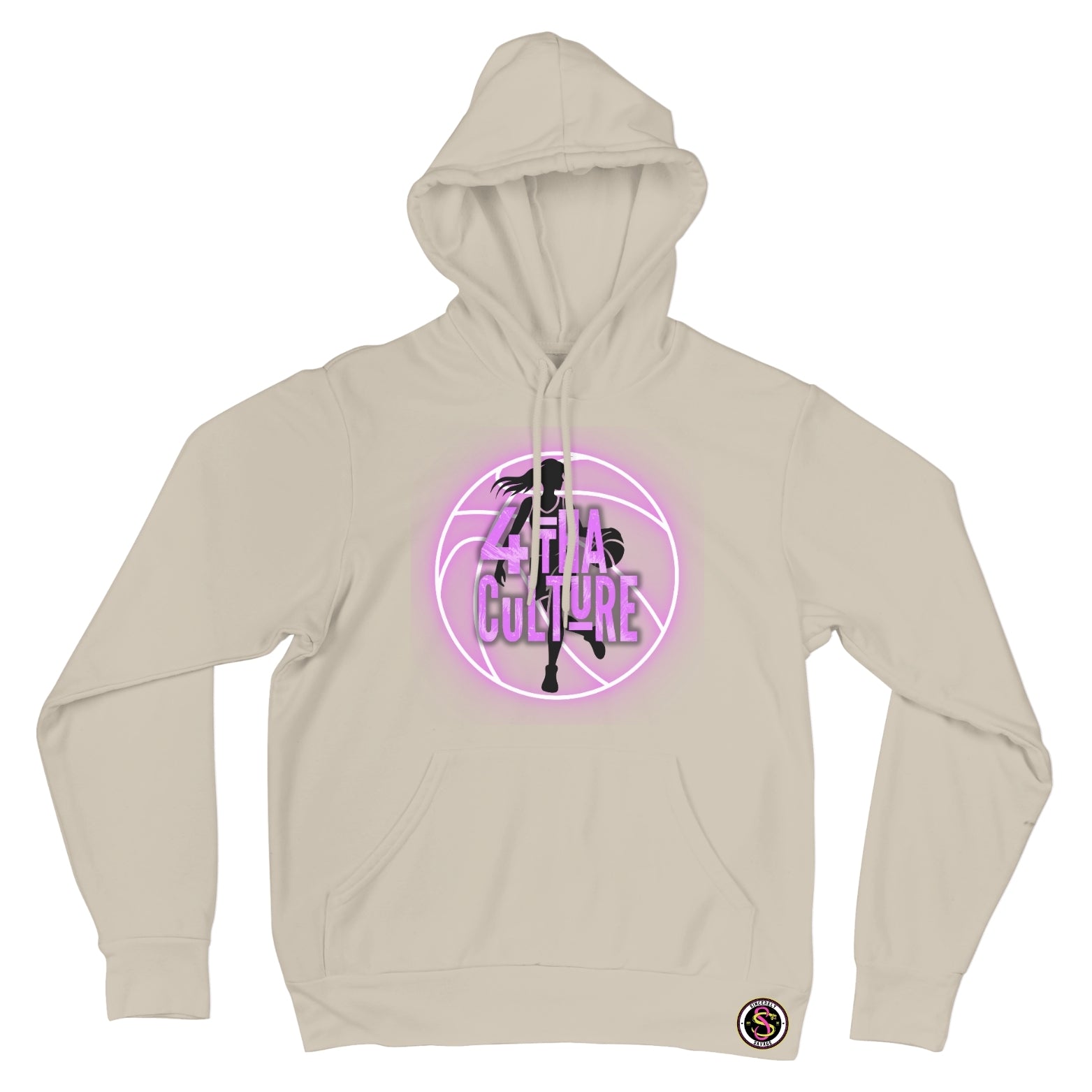 4 Tha Culture - Pink Neon Basketball with Player Silhouette - Hoodie
