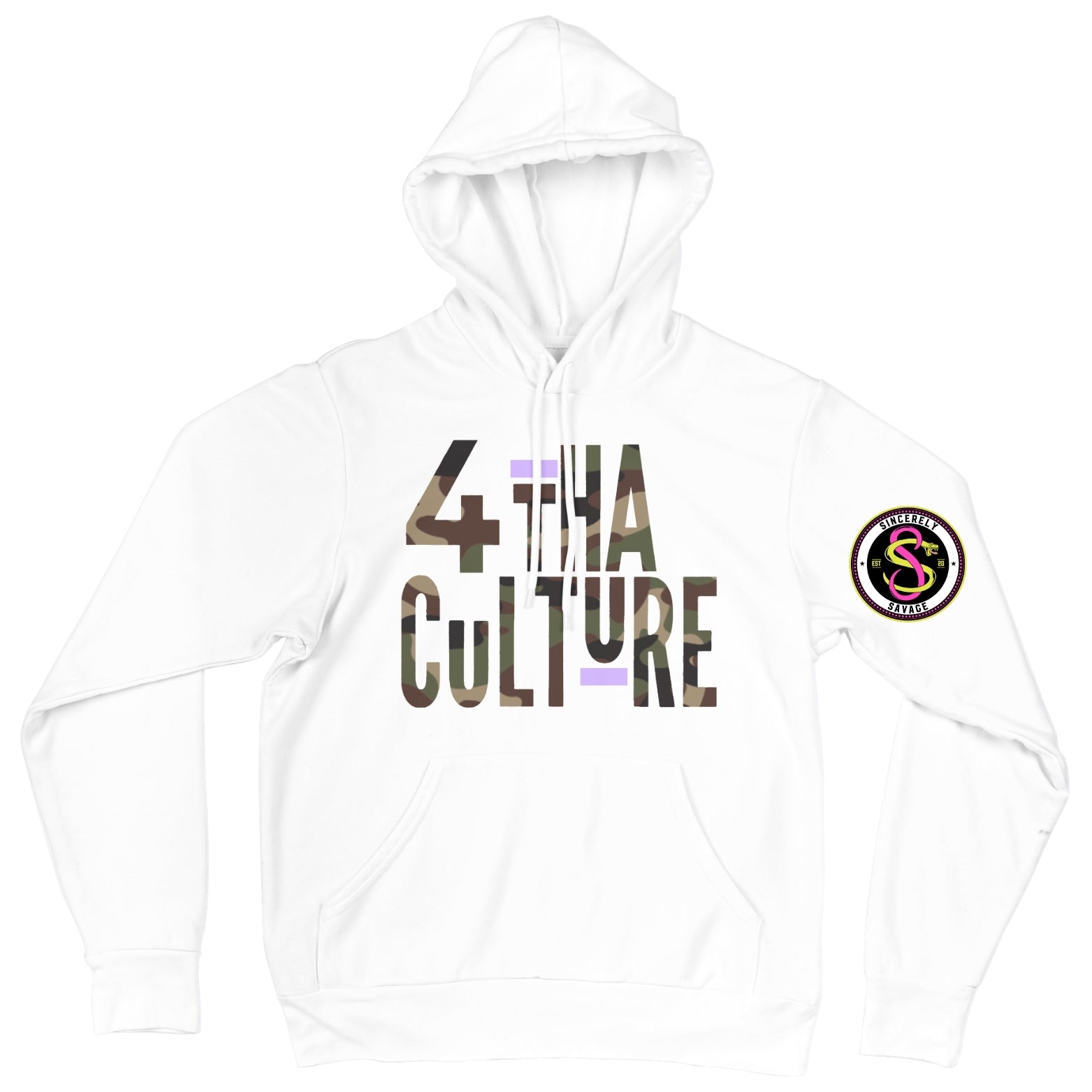 4 Tha Culture - Camo with Purple Stripe - Hoodie