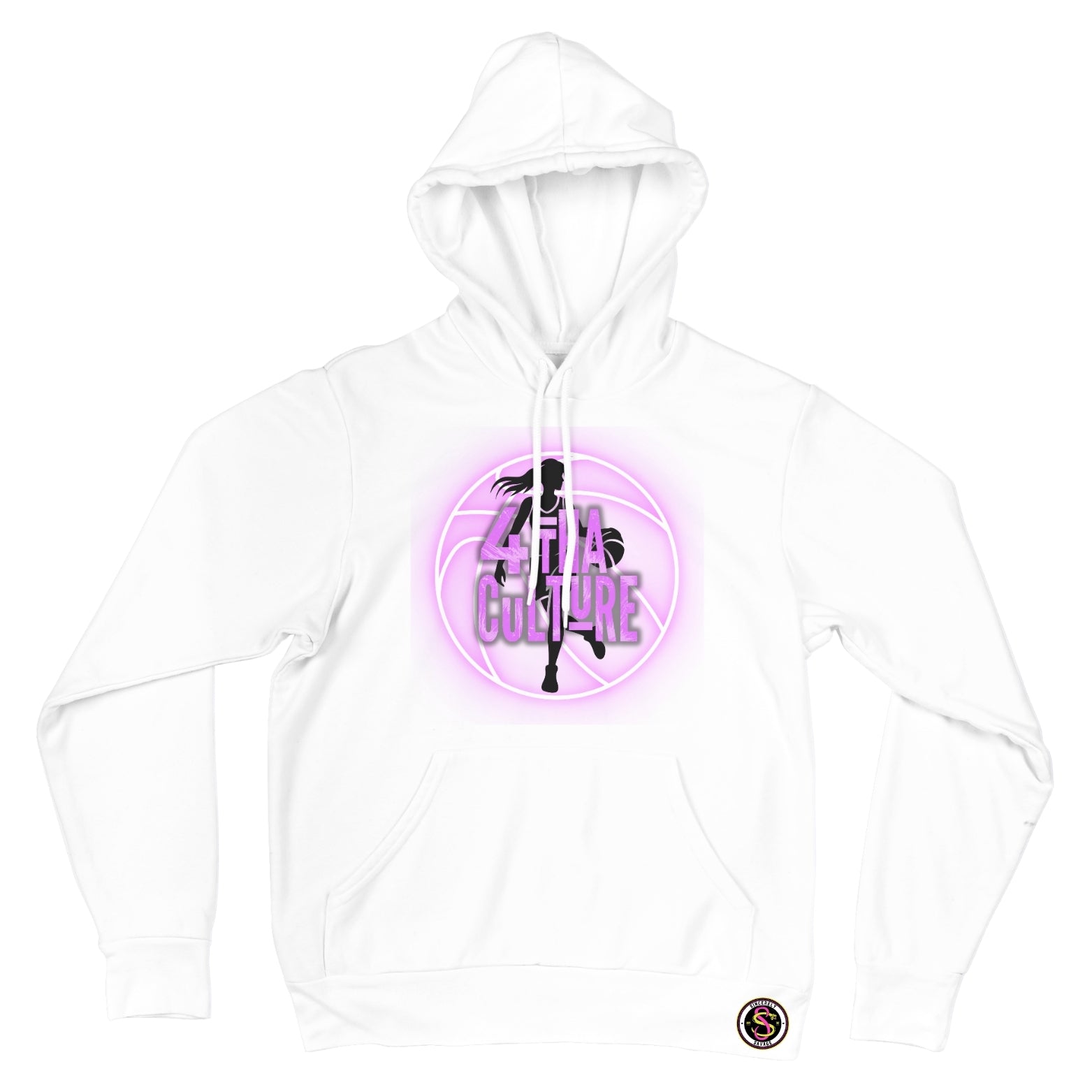4 Tha Culture - Pink Neon Basketball with Player Silhouette - Hoodie