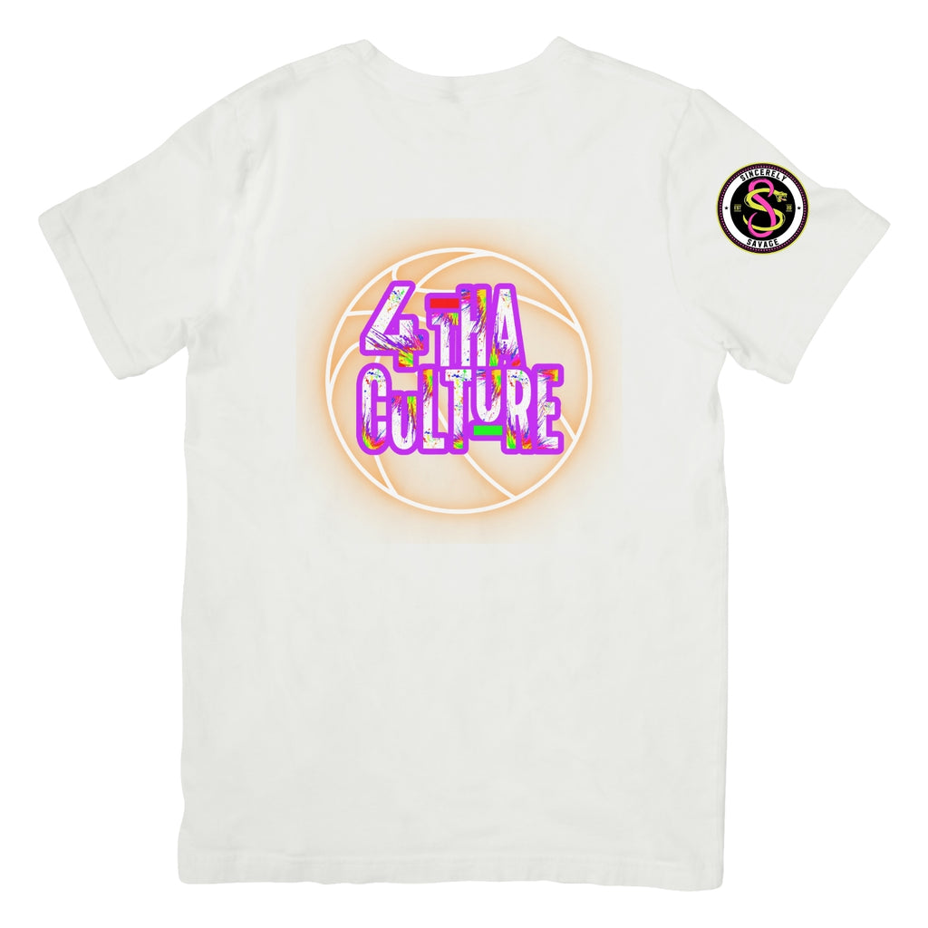 4 Tha Culture - Orange Neon Basketball with Original Logo - T-Shirt