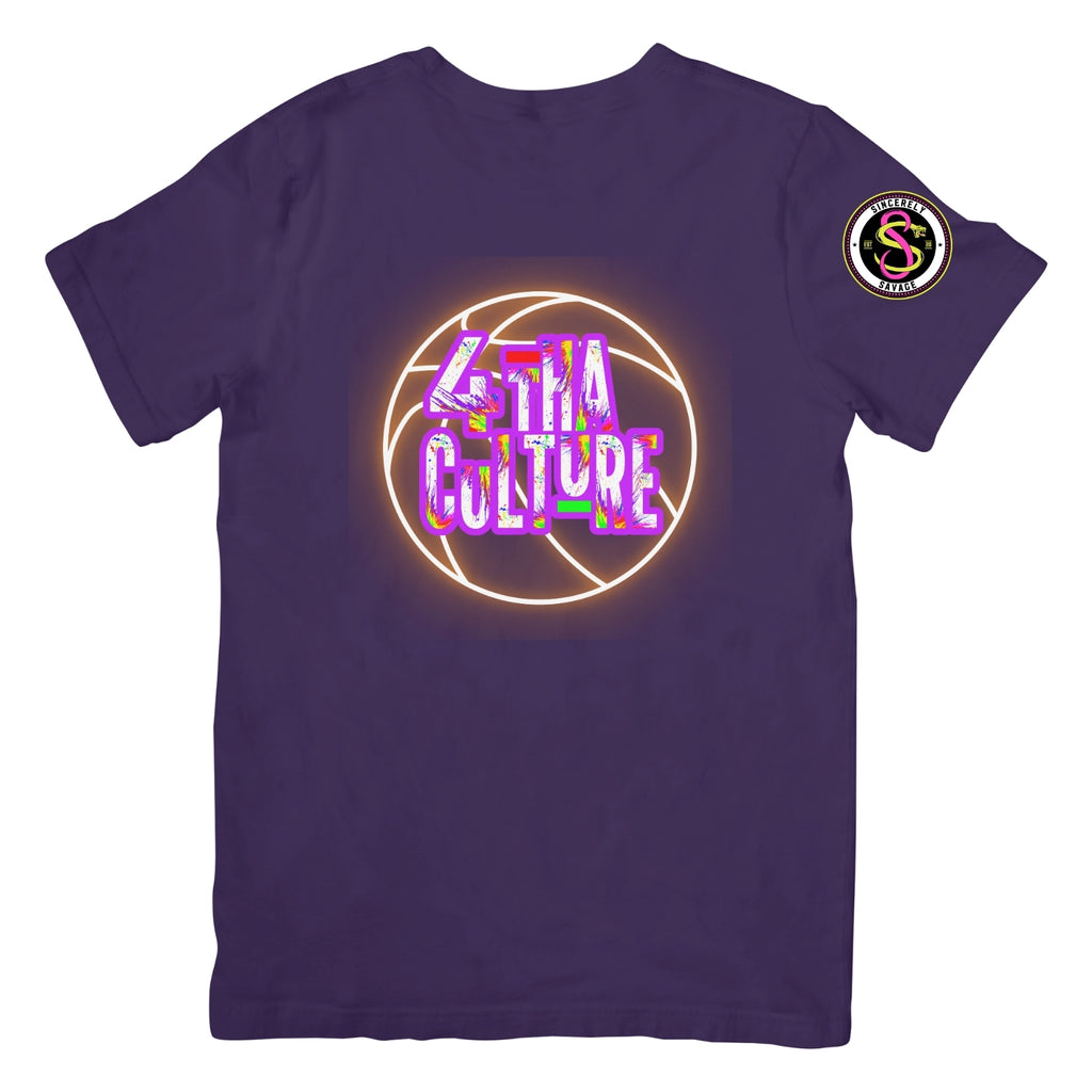 4 Tha Culture - Orange Neon Basketball with Original Logo - T-Shirt