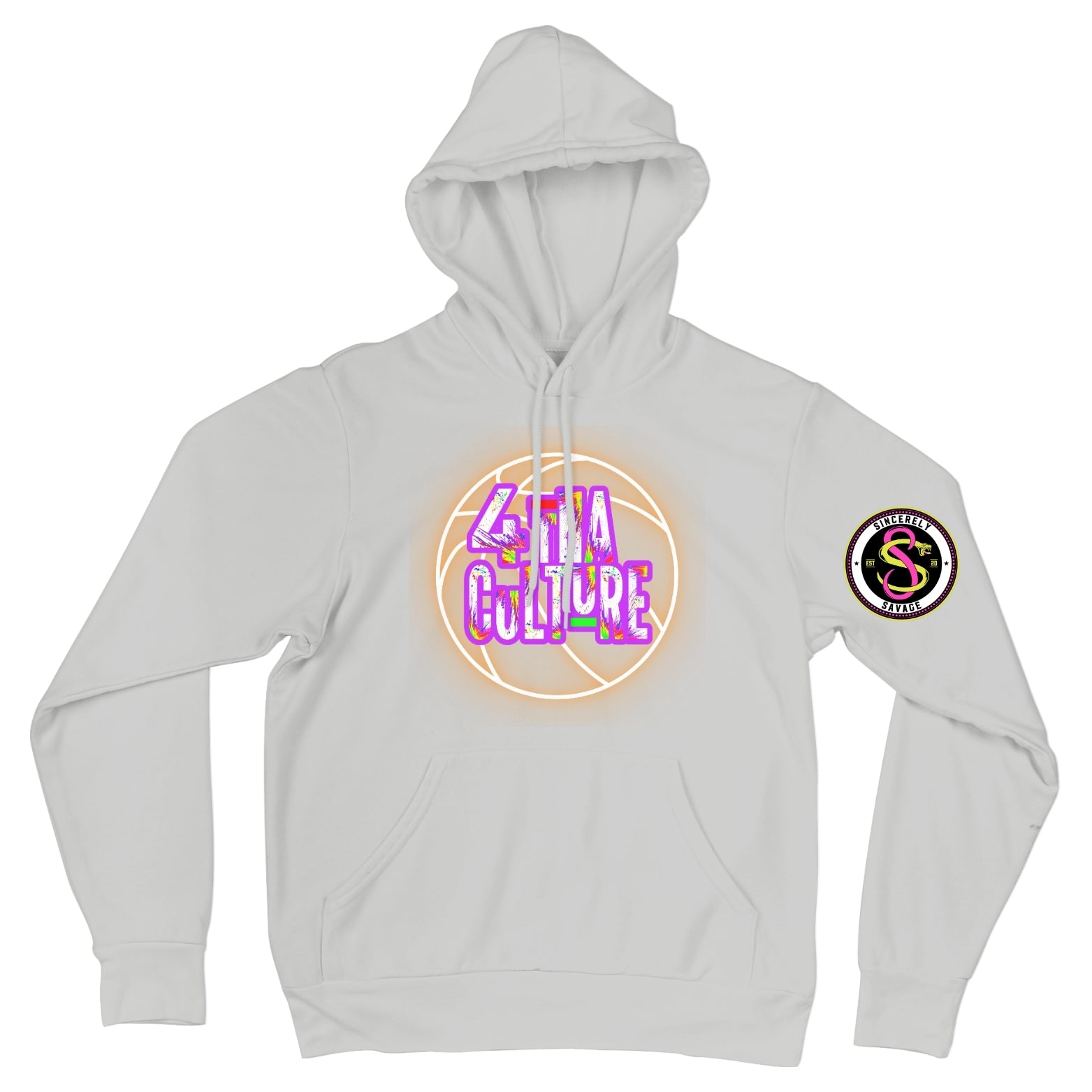 4 Tha Culture - Orange Neon Basketball with Original Logo - Hoodie