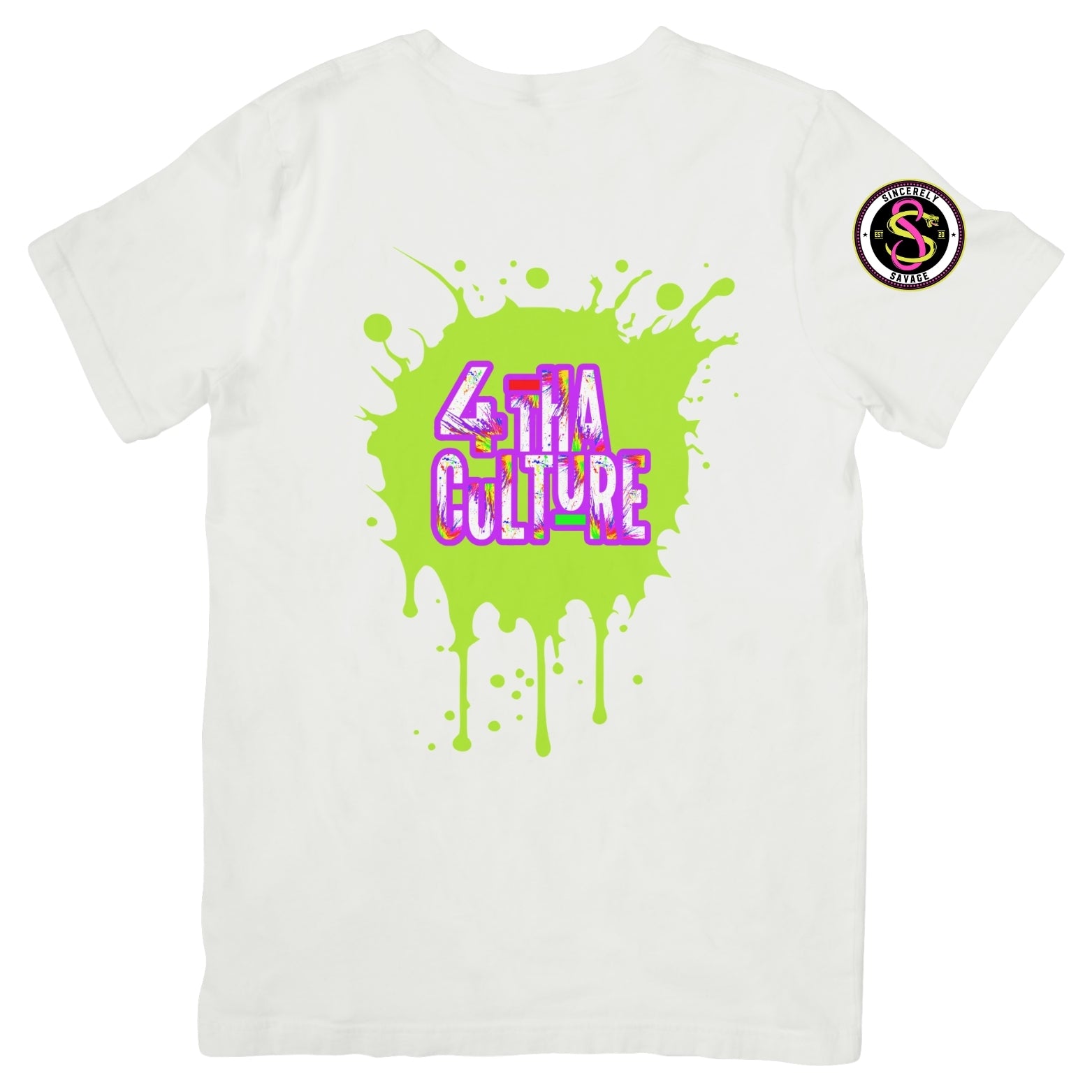4 Tha Culture - Green Paint Splatter - T-Shirt
