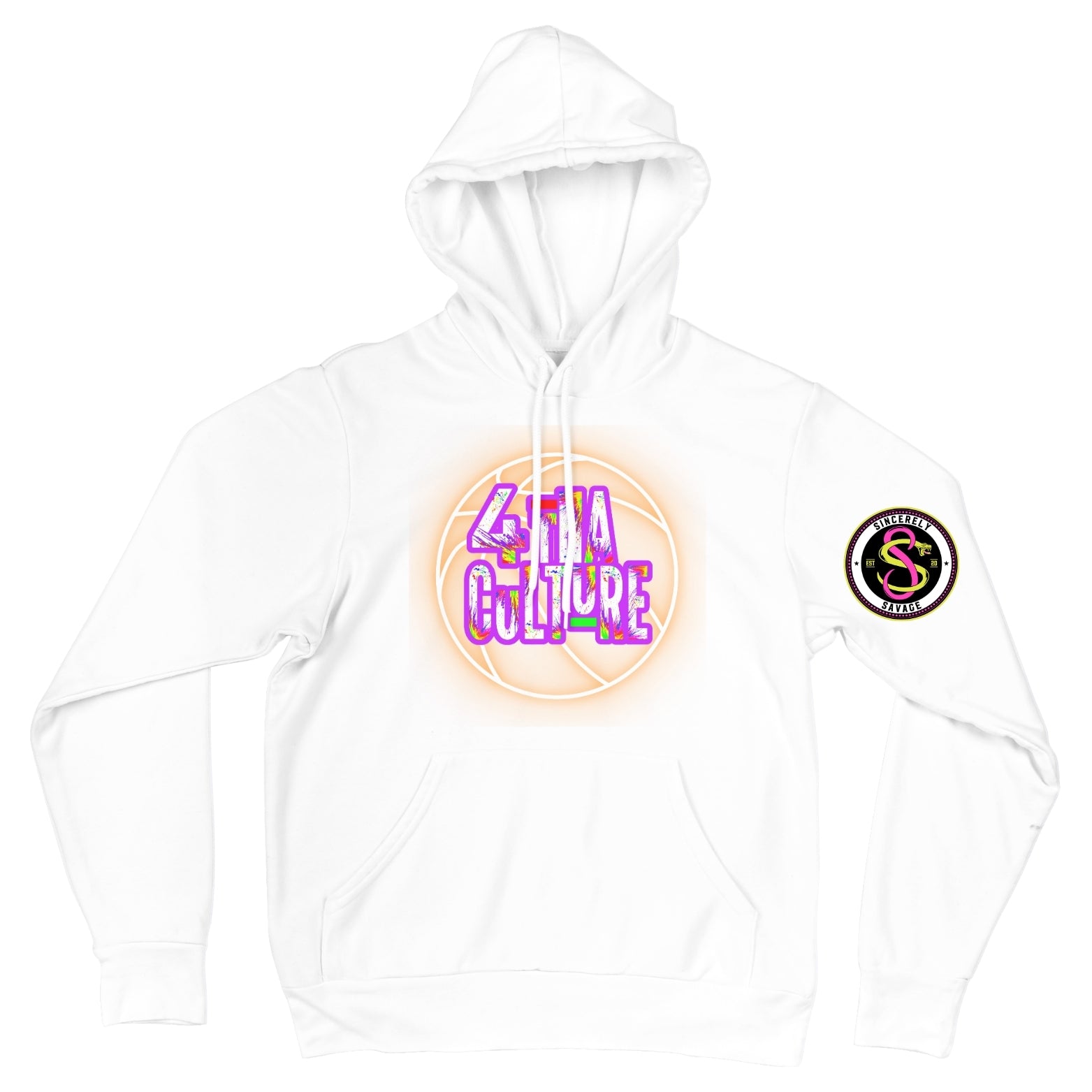 4 Tha Culture - Orange Neon Basketball with Original Logo - Hoodie