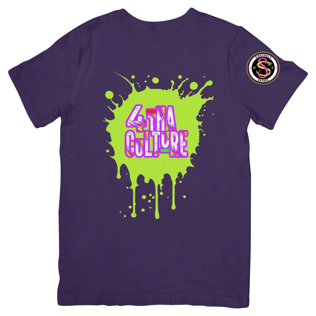4 Tha Culture - Green Paint Splatter - T-Shirt