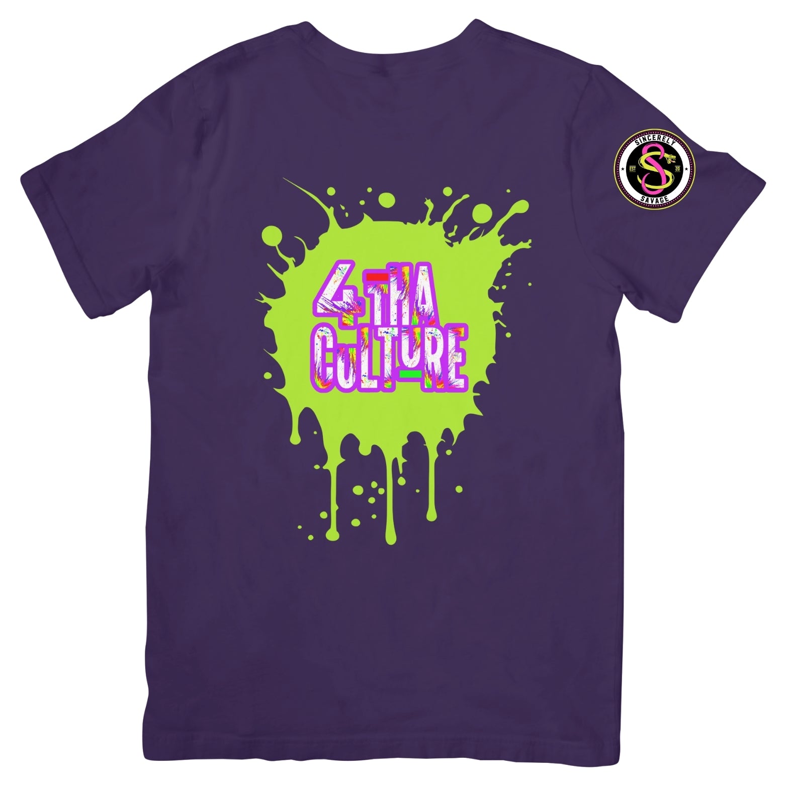 4 Tha Culture - Green Paint Splatter - T-Shirt
