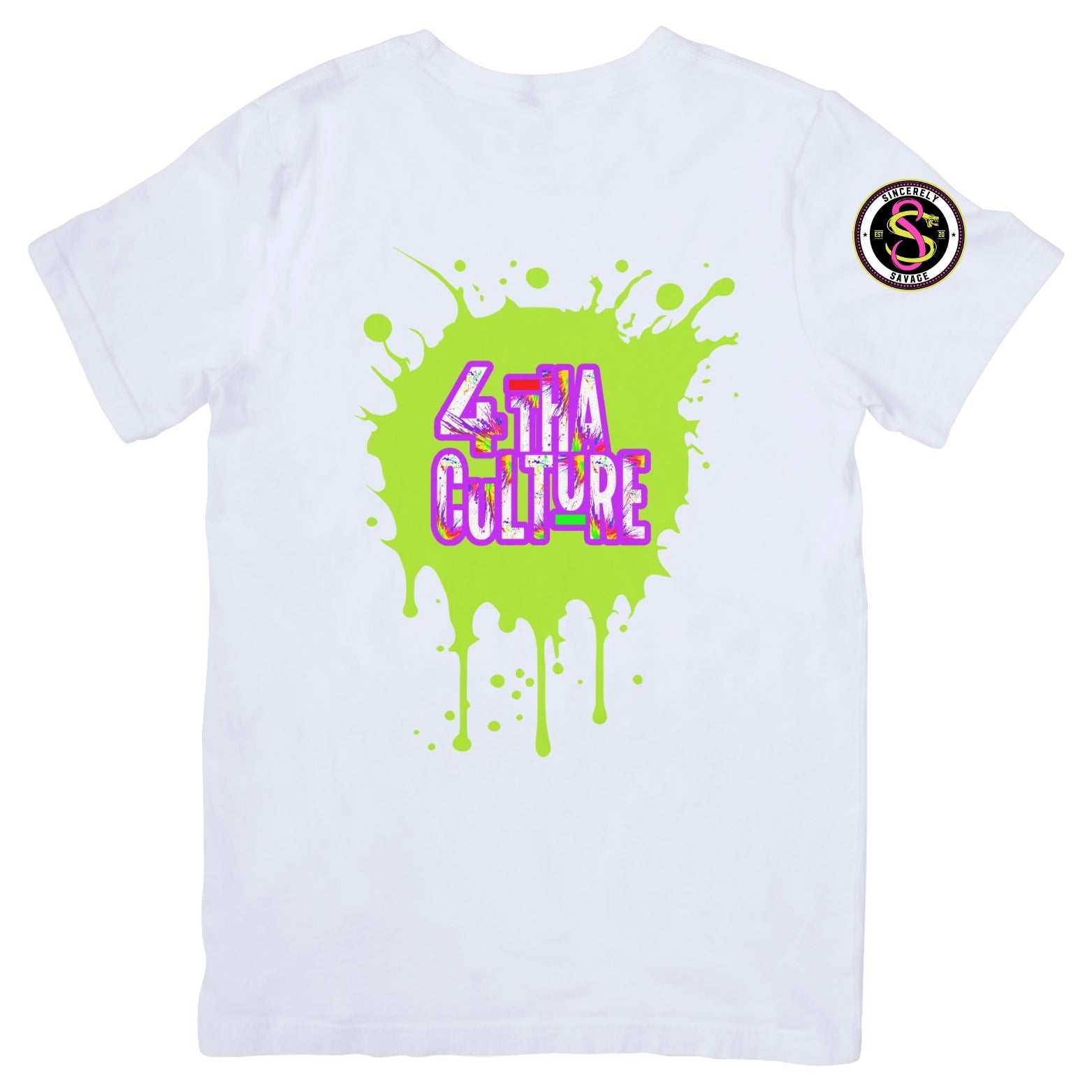 4 Tha Culture - Green Paint Splatter - T-Shirt