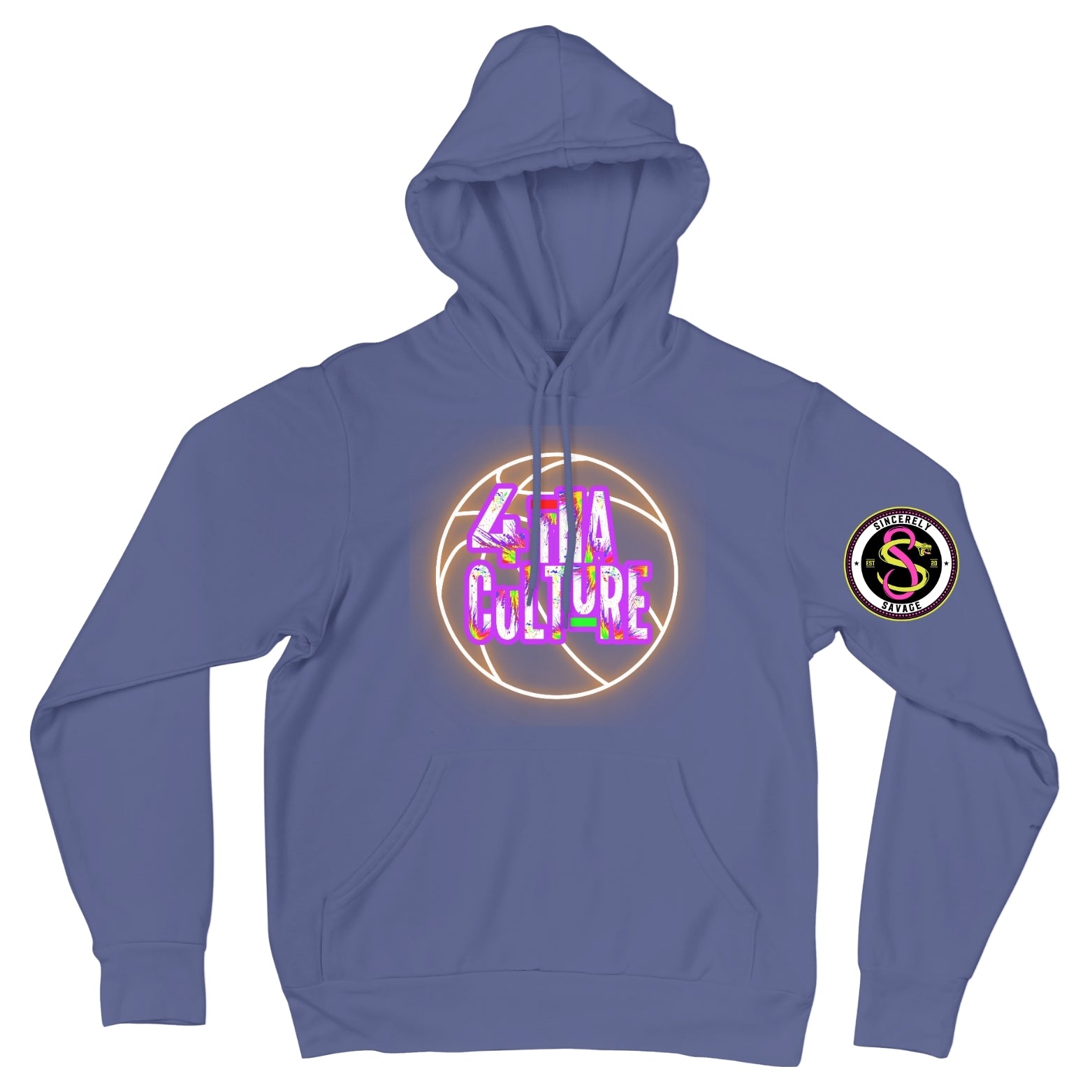 4 Tha Culture - Orange Neon Basketball with Original Logo - Hoodie