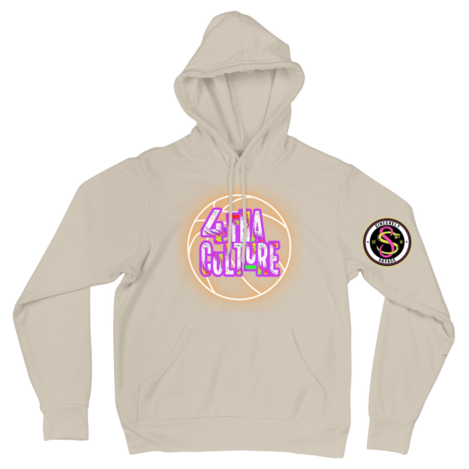 4 Tha Culture - Orange Neon Basketball with Original Logo - Hoodie