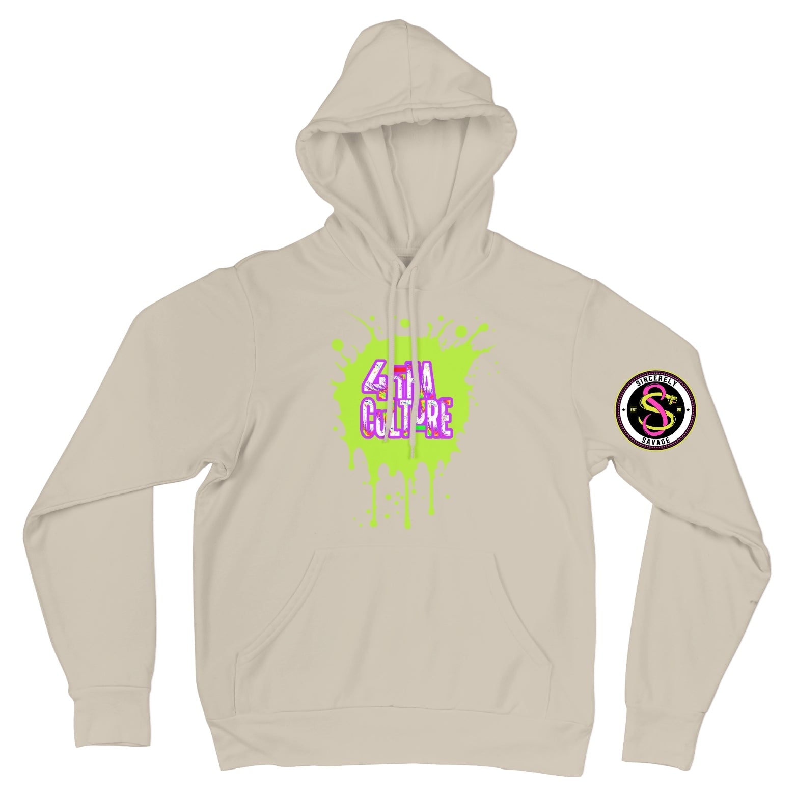 4 Tha Culture - Green Paint Splatter - Hoodie