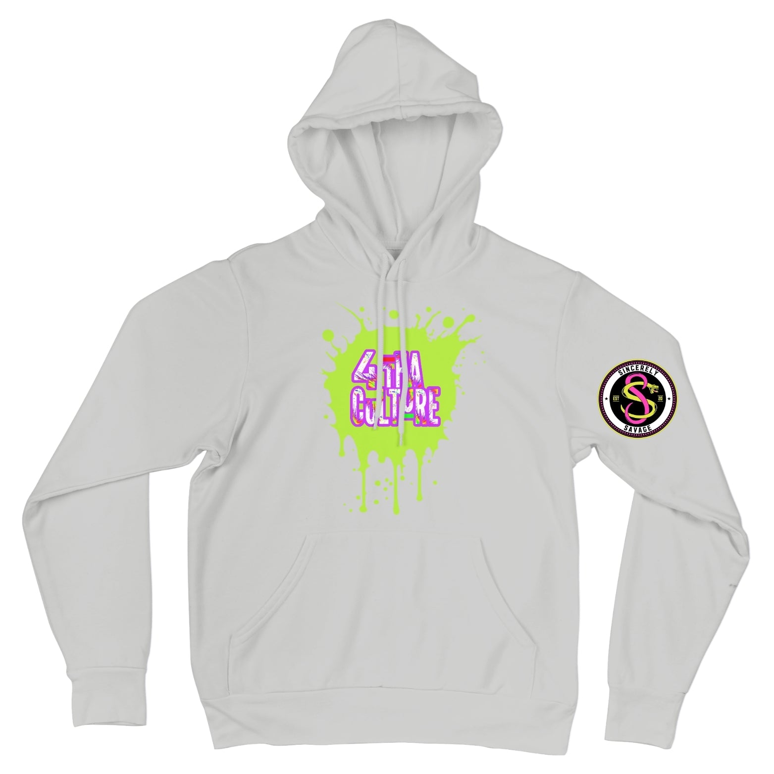 4 Tha Culture - Green Paint Splatter - Hoodie