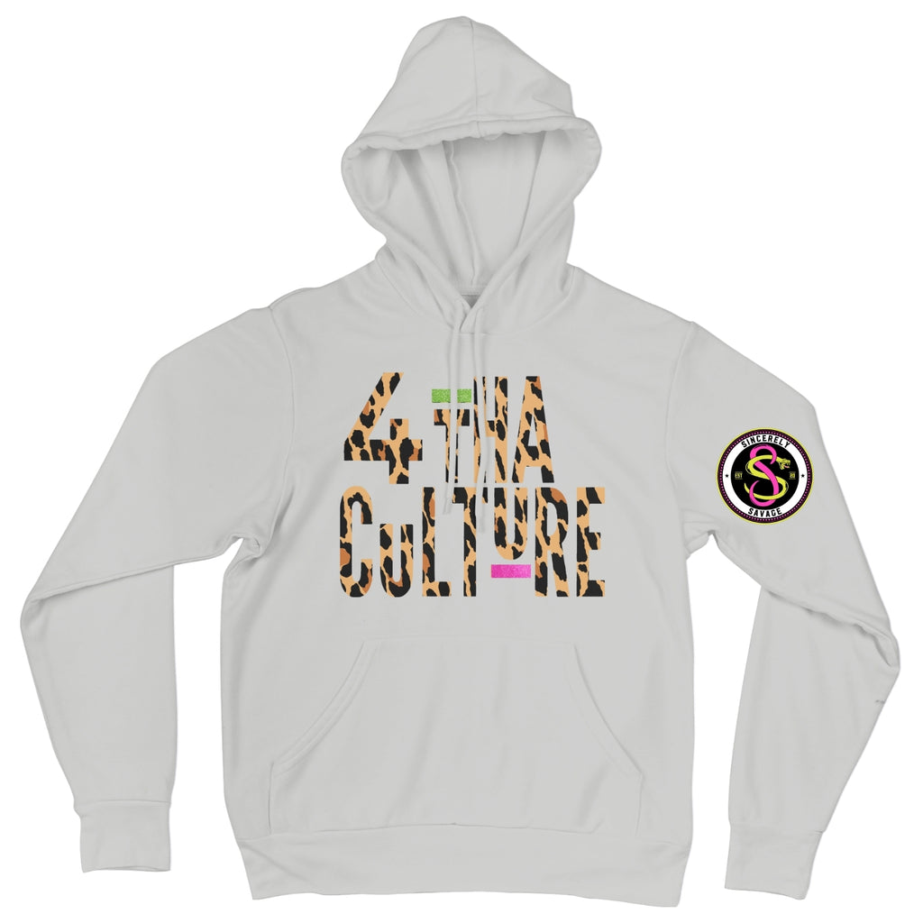 4 Tha Culture - Leopard with Green and Pink Stripe - Hoodie