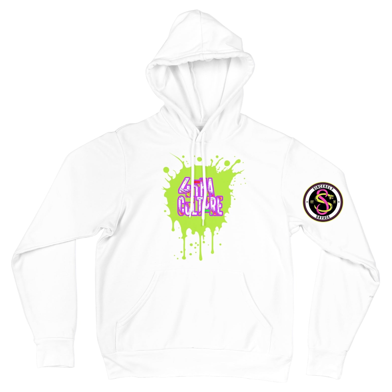 4 Tha Culture - Green Paint Splatter - Hoodie