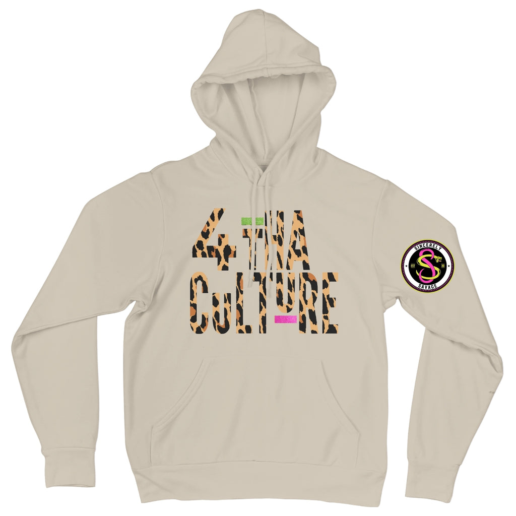 4 Tha Culture - Leopard with Green and Pink Stripe - Hoodie