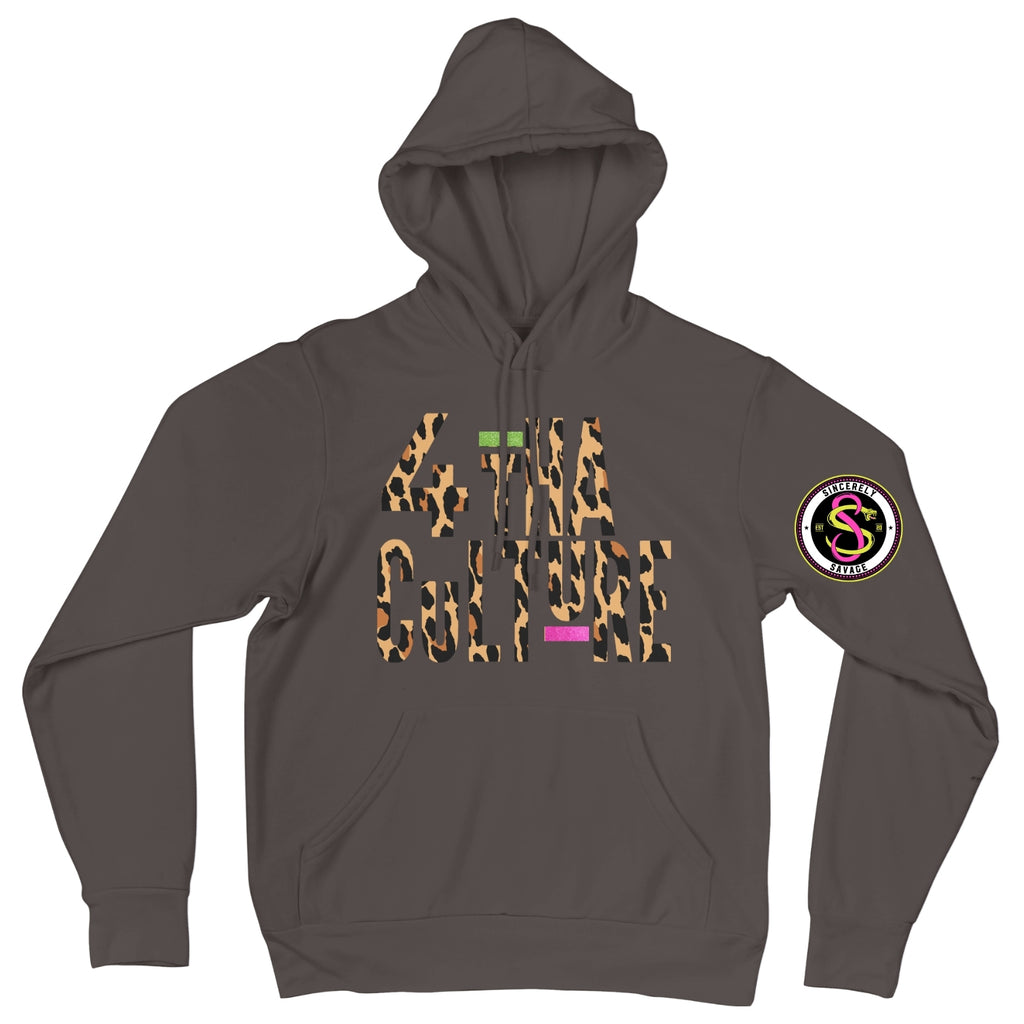 4 Tha Culture - Leopard with Green and Pink Stripe - Hoodie
