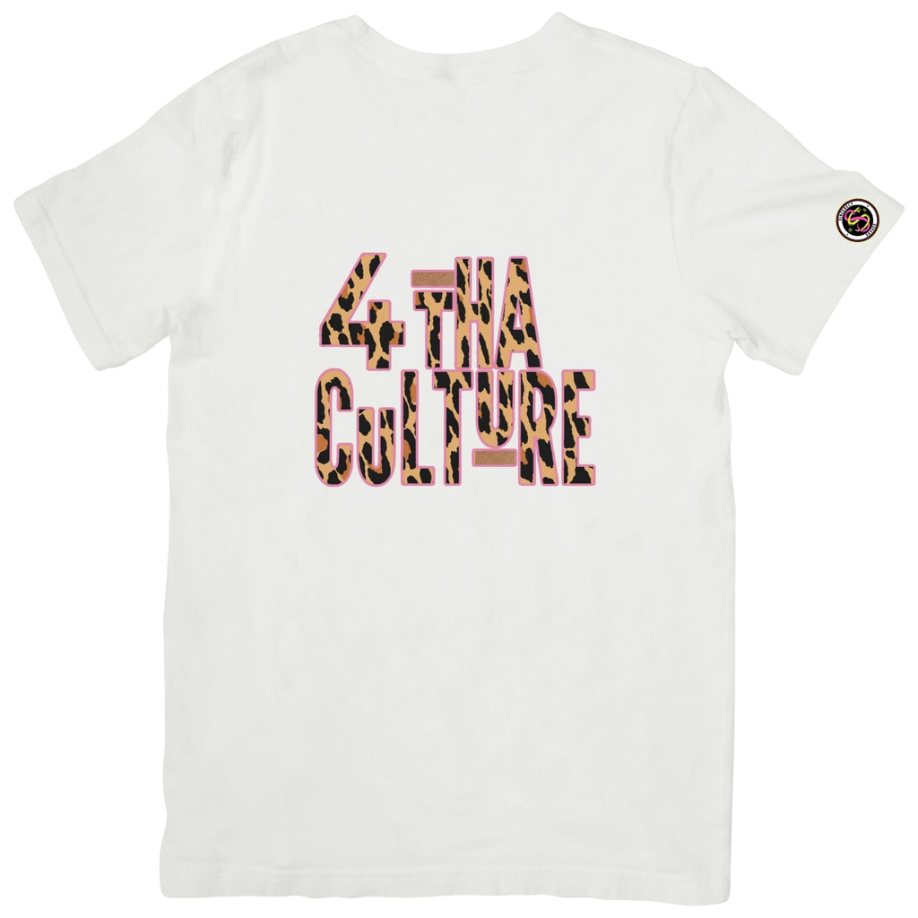 4 Tha Culture - Leopard with Pink Outline - T-Shirt