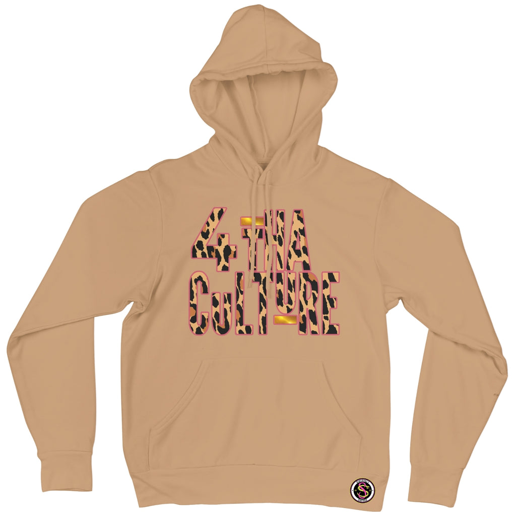 4 Tha Culture - Leopard with Pink Outline and Gold Stripe - Hoodie