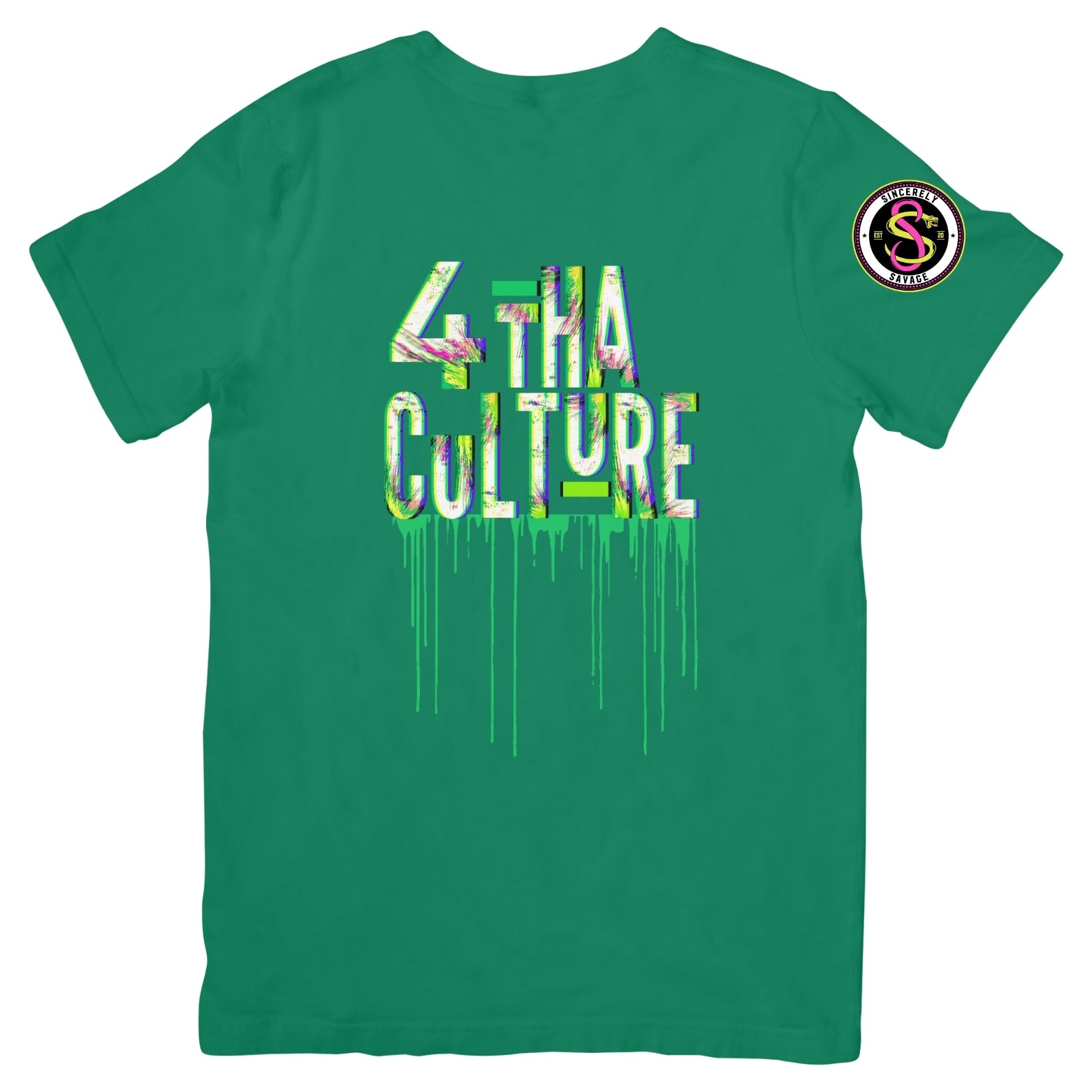 4 Tha Culture - Green Drip - T-Shirt