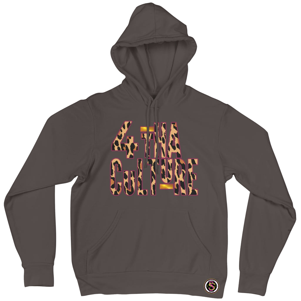 4 Tha Culture - Leopard with Pink Outline and Gold Stripe - Hoodie