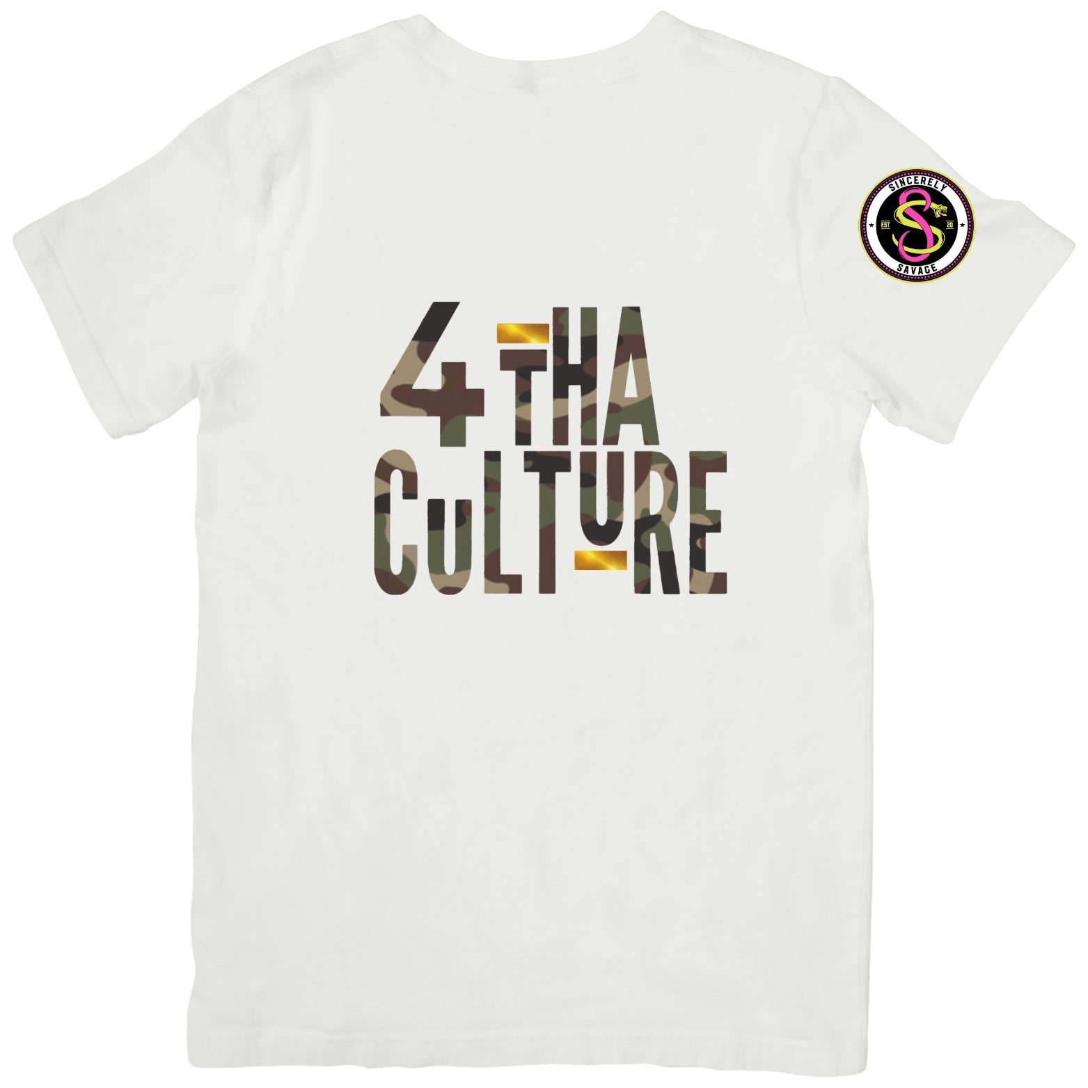 4 Tha Culture - Camo with Gold Stripe - T-Shirt