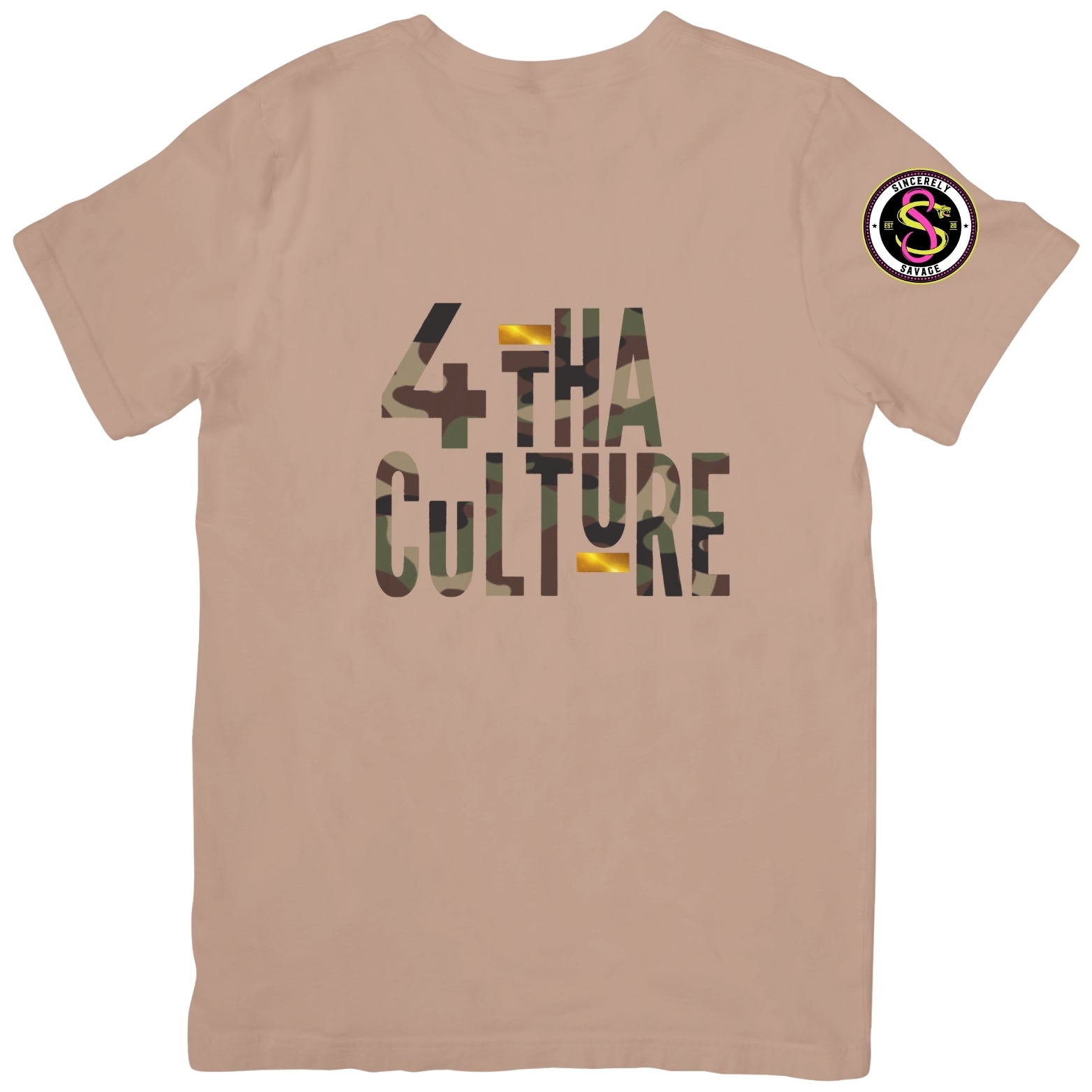 4 Tha Culture - Camo with Gold Stripe - T-Shirt