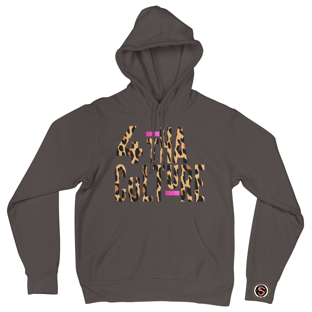 4 Tha Culture - Leopard with Pink Glitter Stripe - Hoodie