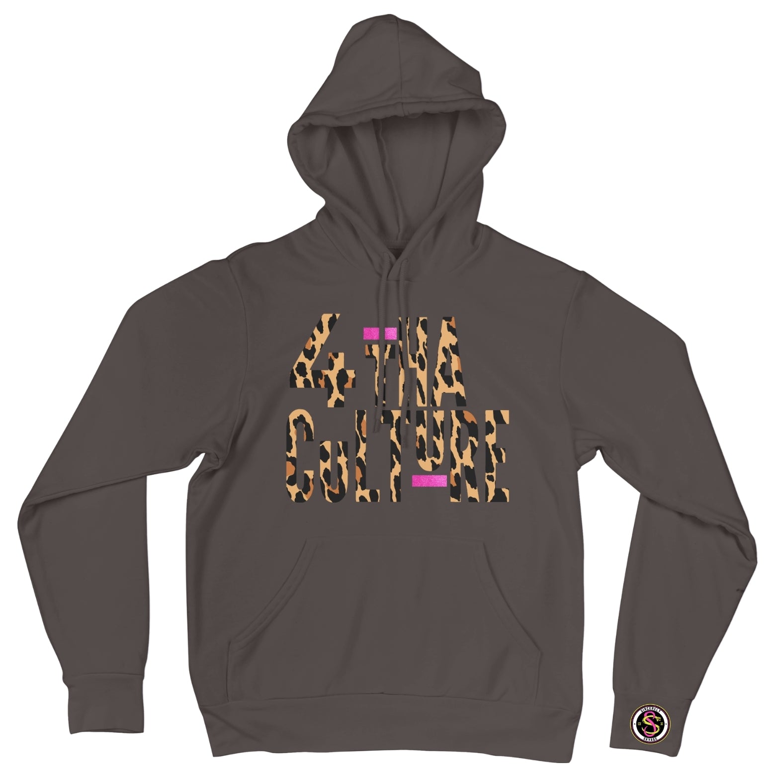 4 Tha Culture - Leopard with Pink Glitter Stripe - Hoodie
