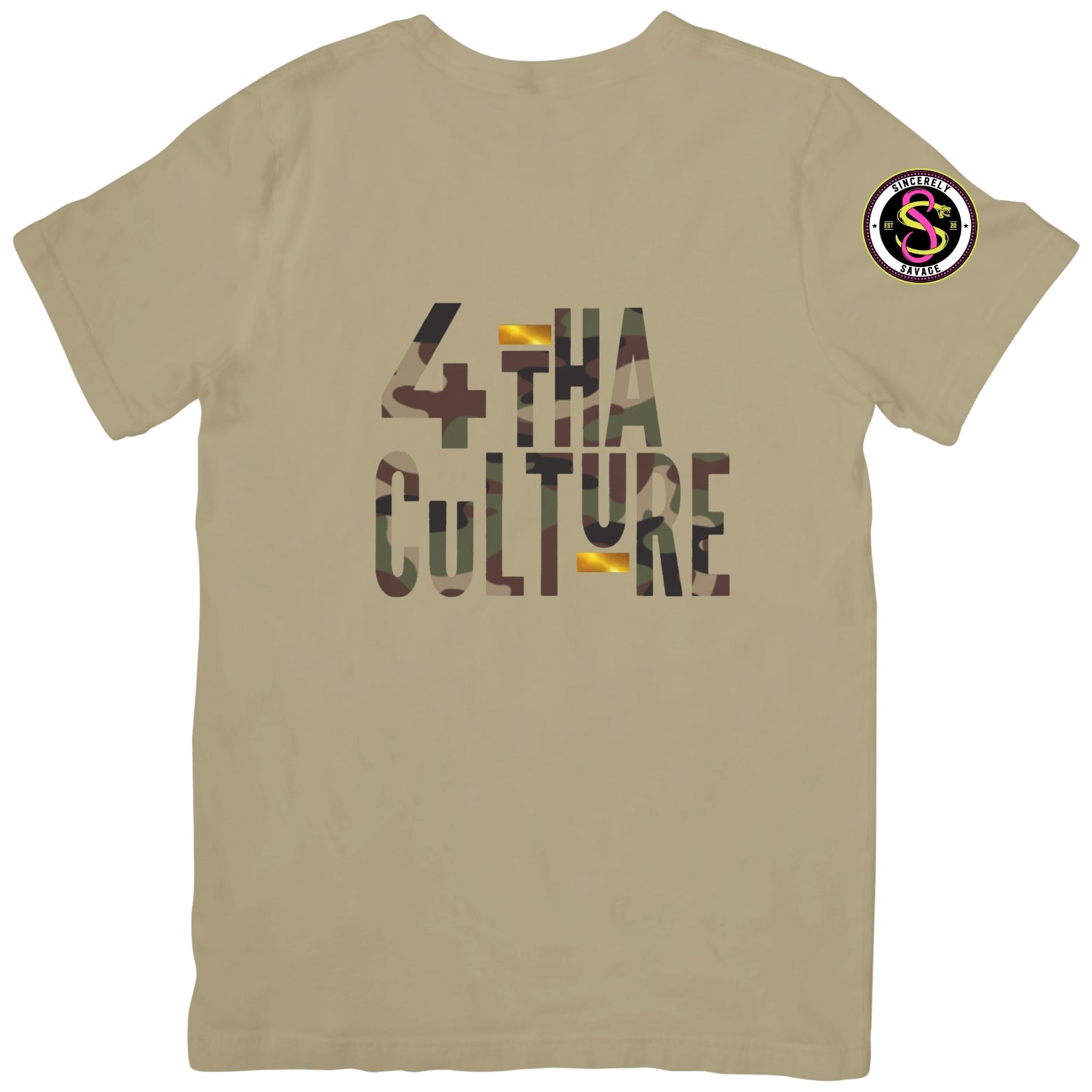 4 Tha Culture - Camo with Gold Stripe - T-Shirt