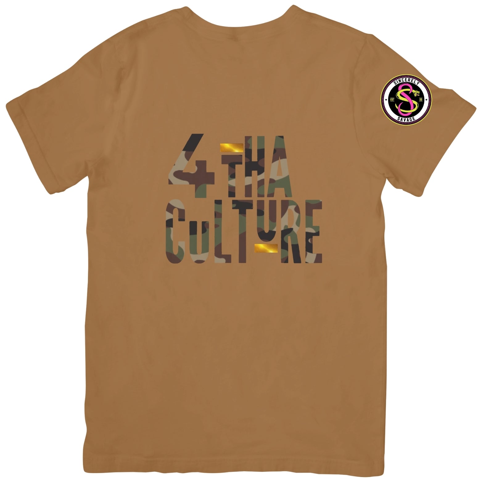4 Tha Culture - Camo with Gold Stripe - T-Shirt