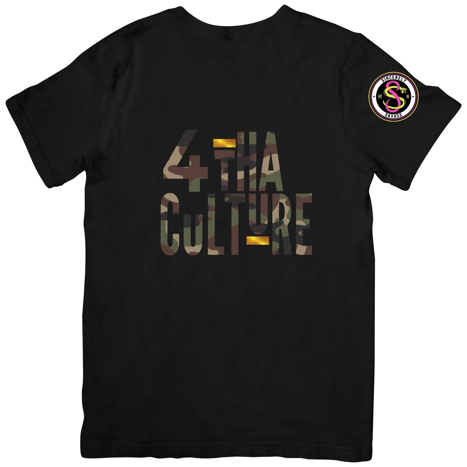 4 Tha Culture - Camo with Gold Stripe - T-Shirt