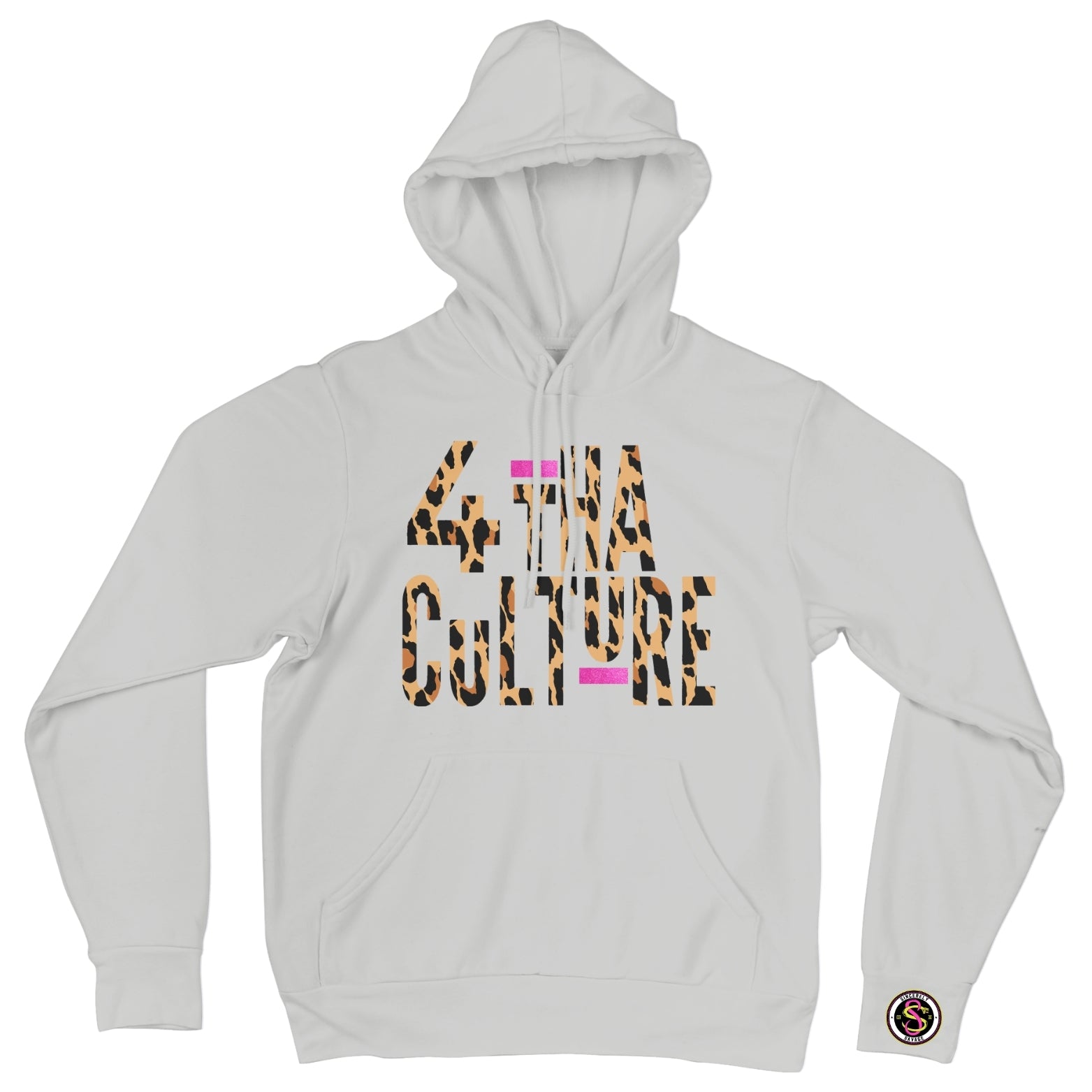 4 Tha Culture - Leopard with Pink Glitter Stripe - Hoodie