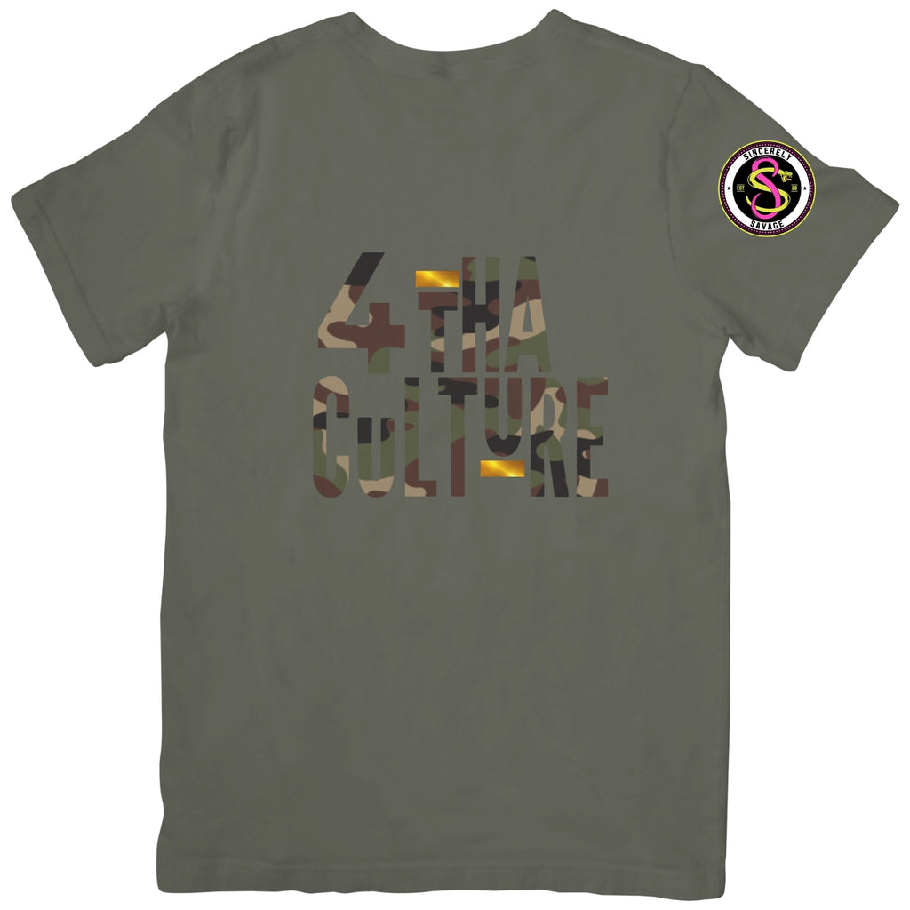 4 Tha Culture - Camo with Gold Stripe - T-Shirt