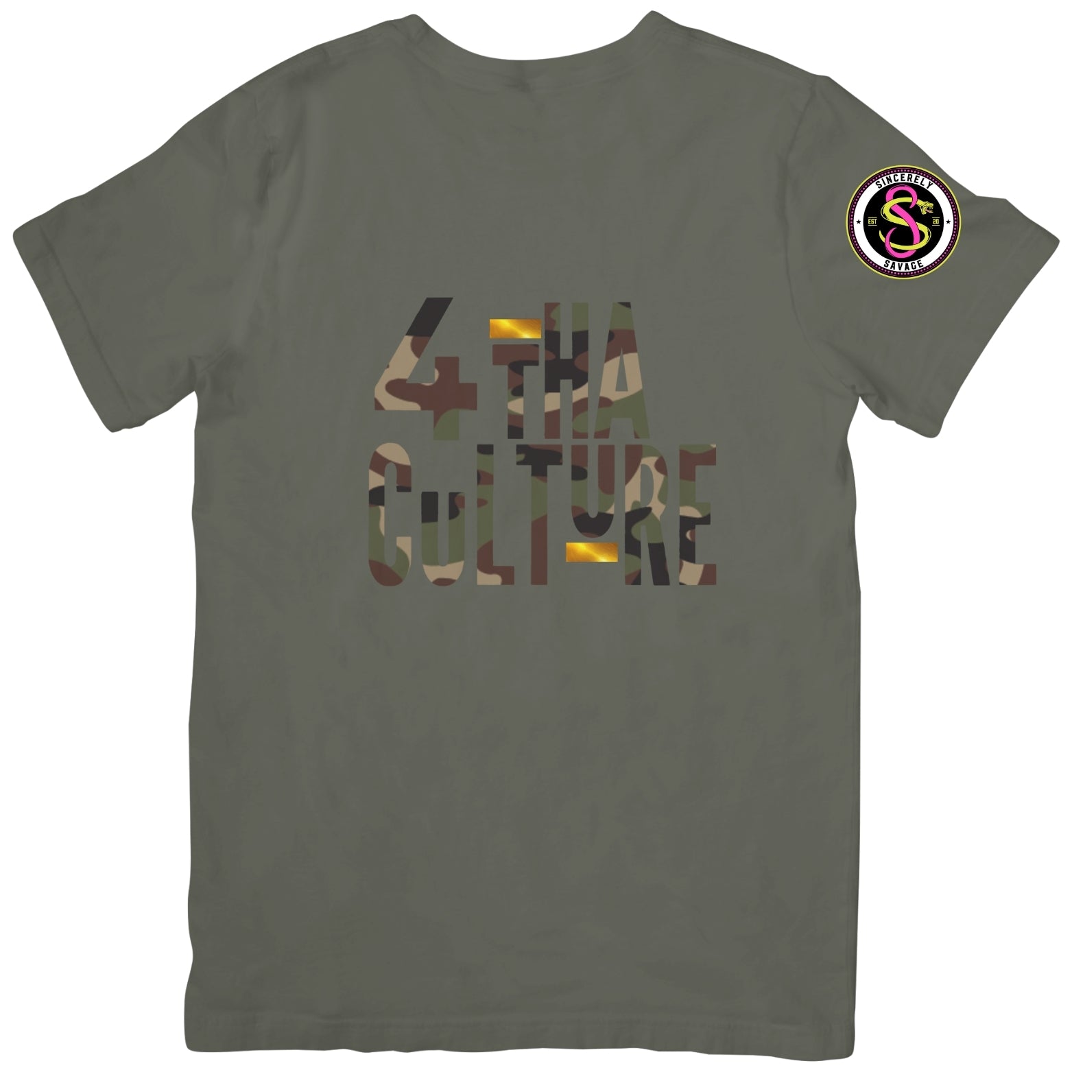 4 Tha Culture - Camo with Gold Stripe - T-Shirt