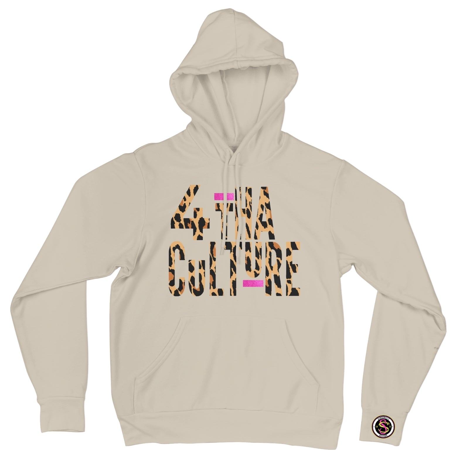 4 Tha Culture - Leopard with Pink Glitter Stripe - Hoodie