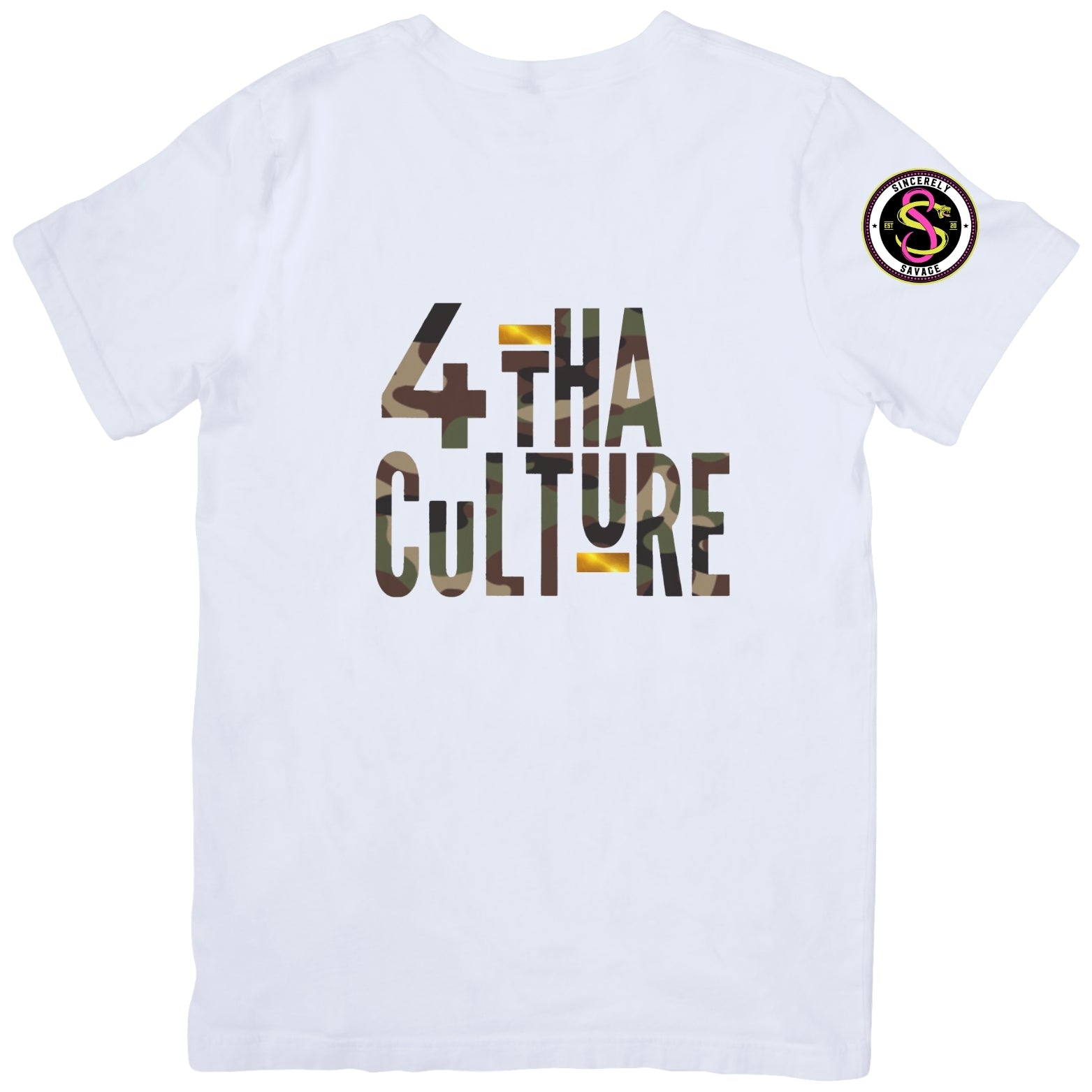 4 Tha Culture - Camo with Gold Stripe - T-Shirt