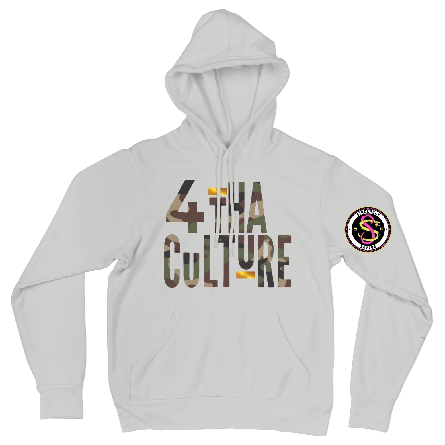 4 Tha Culture - Camo with Gold Stripe - Hoodie