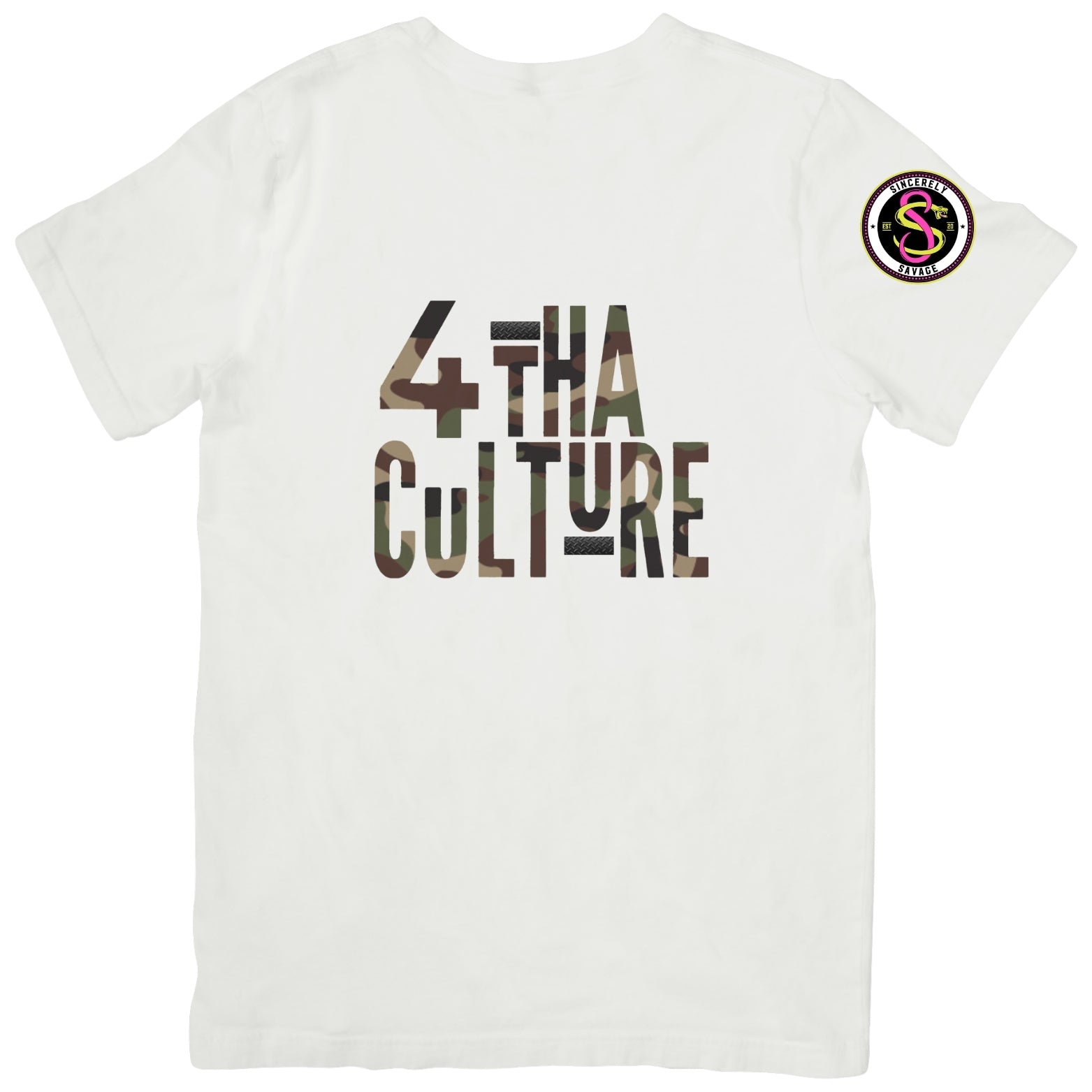 4 Tha Culture - Camo with Black Stripe - T-Shirt
