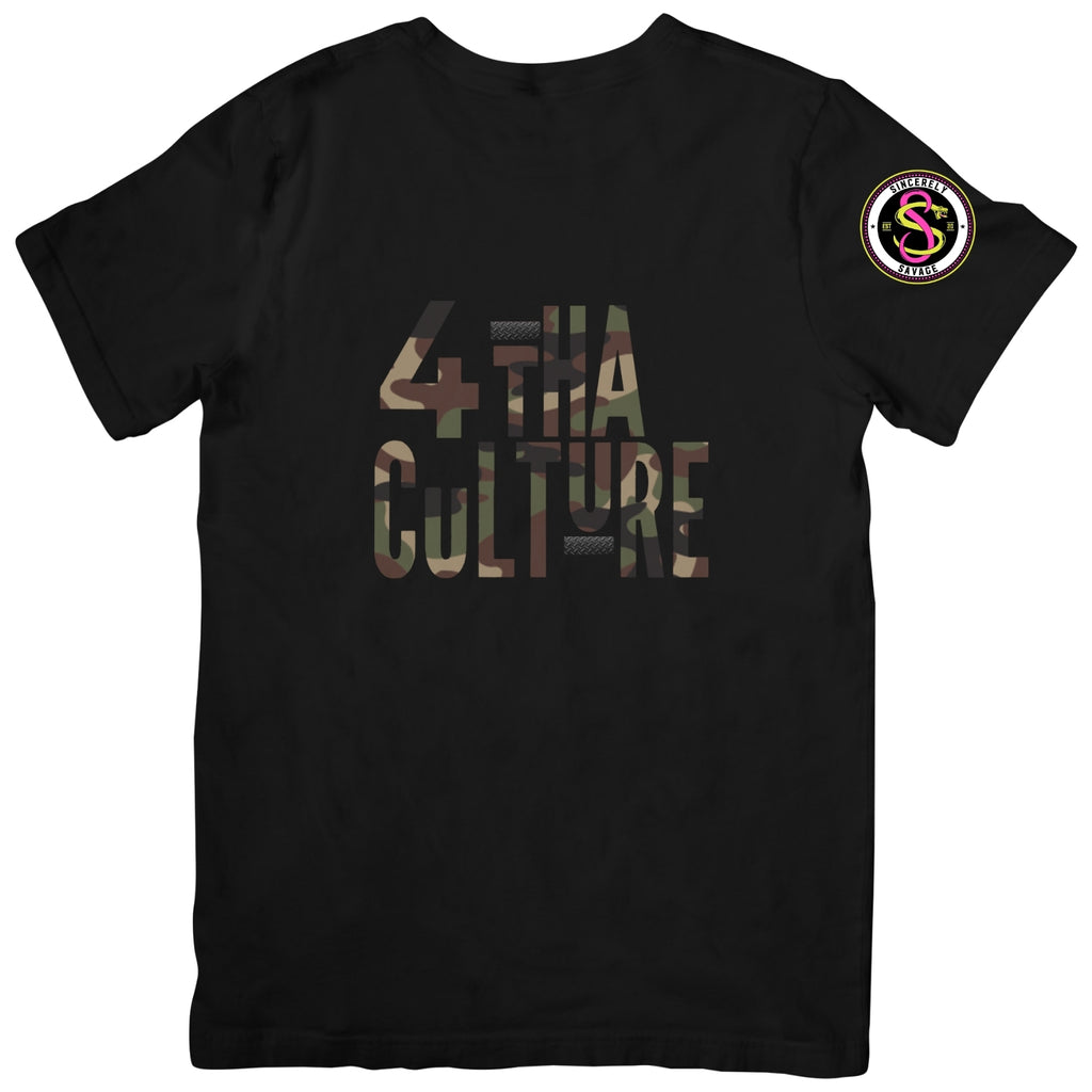 4 Tha Culture - Camo with Black Stripe - T-Shirt
