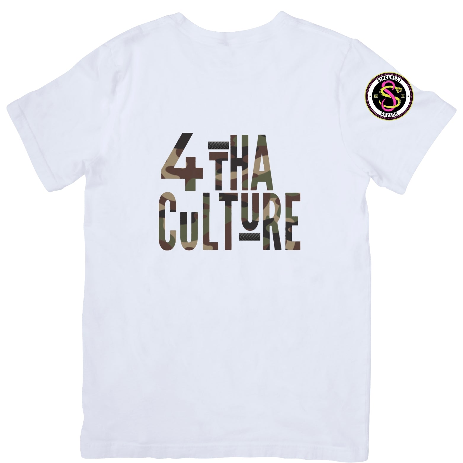 4 Tha Culture - Camo with Black Stripe - T-Shirt