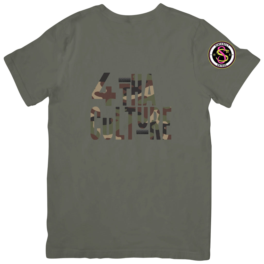 4 Tha Culture - Camo with Black Stripe - T-Shirt